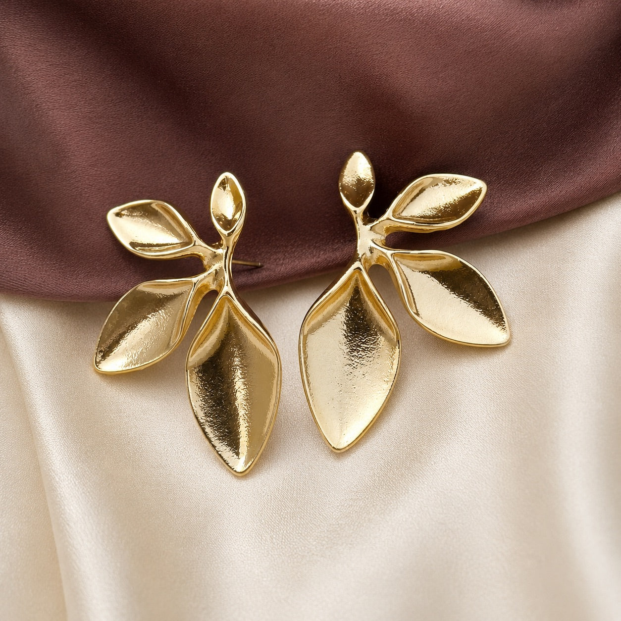 TFC Petal Dazzle Gold Plated Stud Earrings