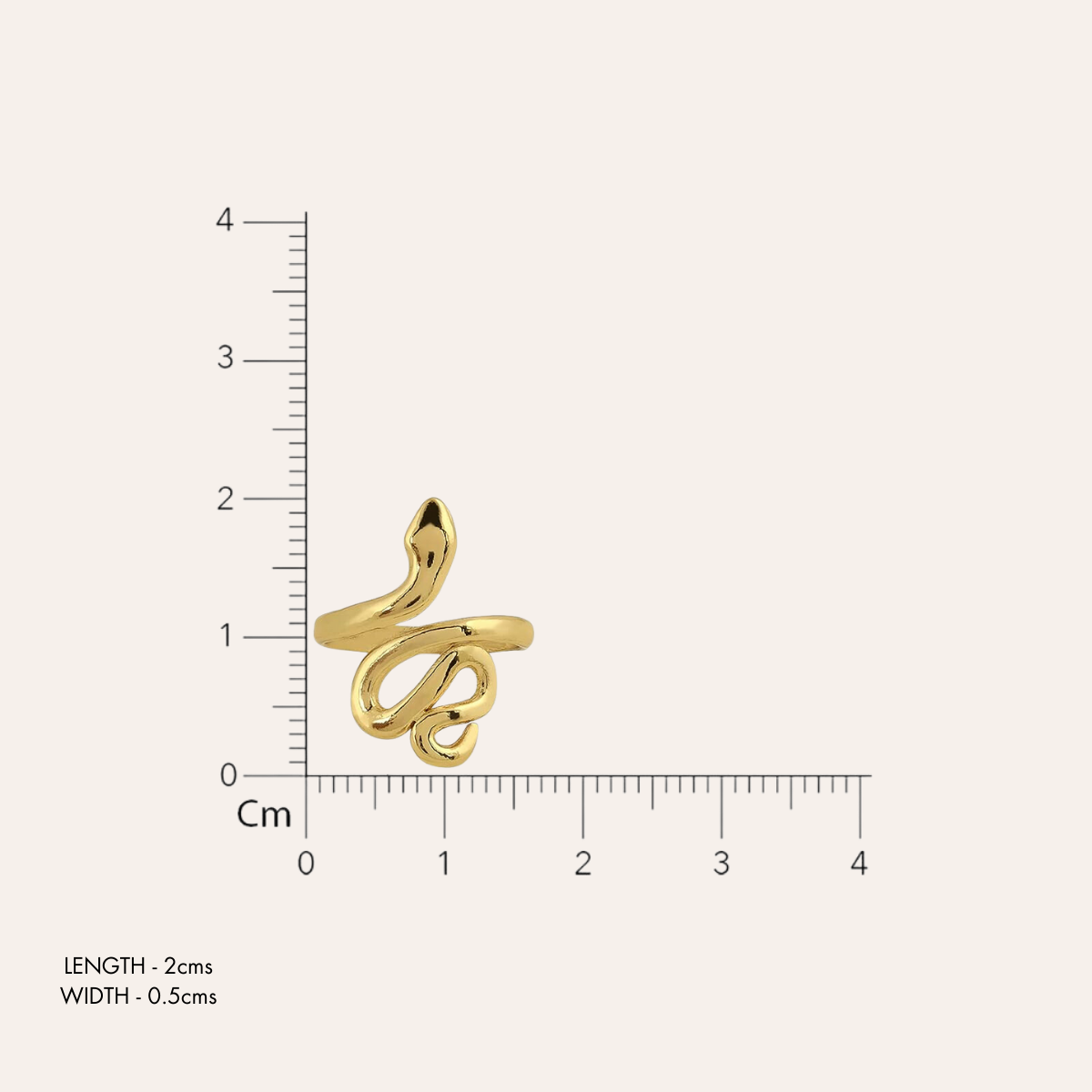TFC Snake-Head 24k Gold Plated Adjustable Ring