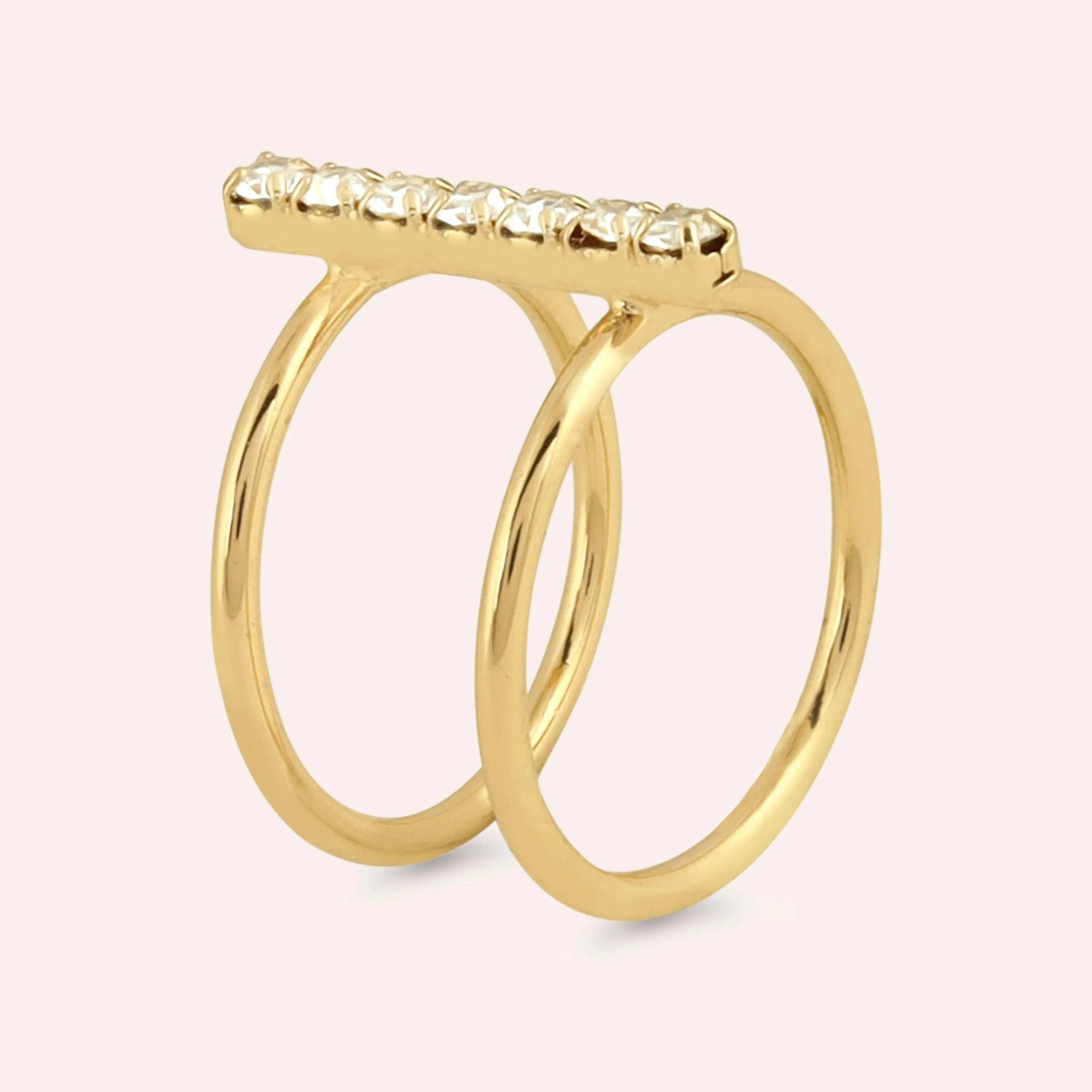 TFC Bloom Bridge Gold Plated Ring- Elevate your style with our exquisite collection of gold-plated adjustable rings for women, including timeless signet rings. Explore cheapest fashion jewellery designs with anti-tarnish properties, all at The Fun Company with a touch of elegance