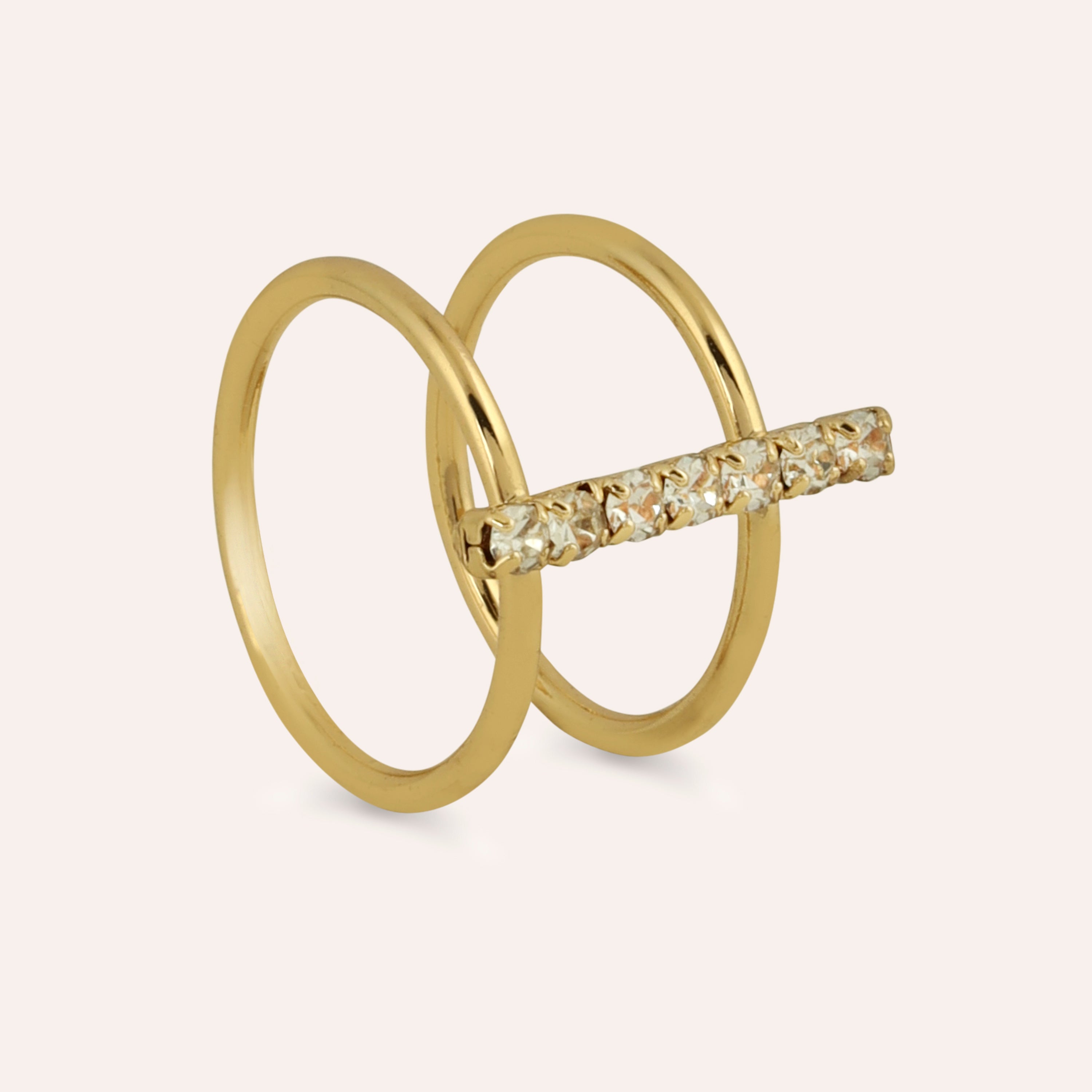 TFC Bloom Bridge Gold Plated Ring- Elevate your style with our exquisite collection of gold-plated adjustable rings for women, including timeless signet rings. Explore cheapest fashion jewellery designs with anti-tarnish properties, all at The Fun Company with a touch of elegance