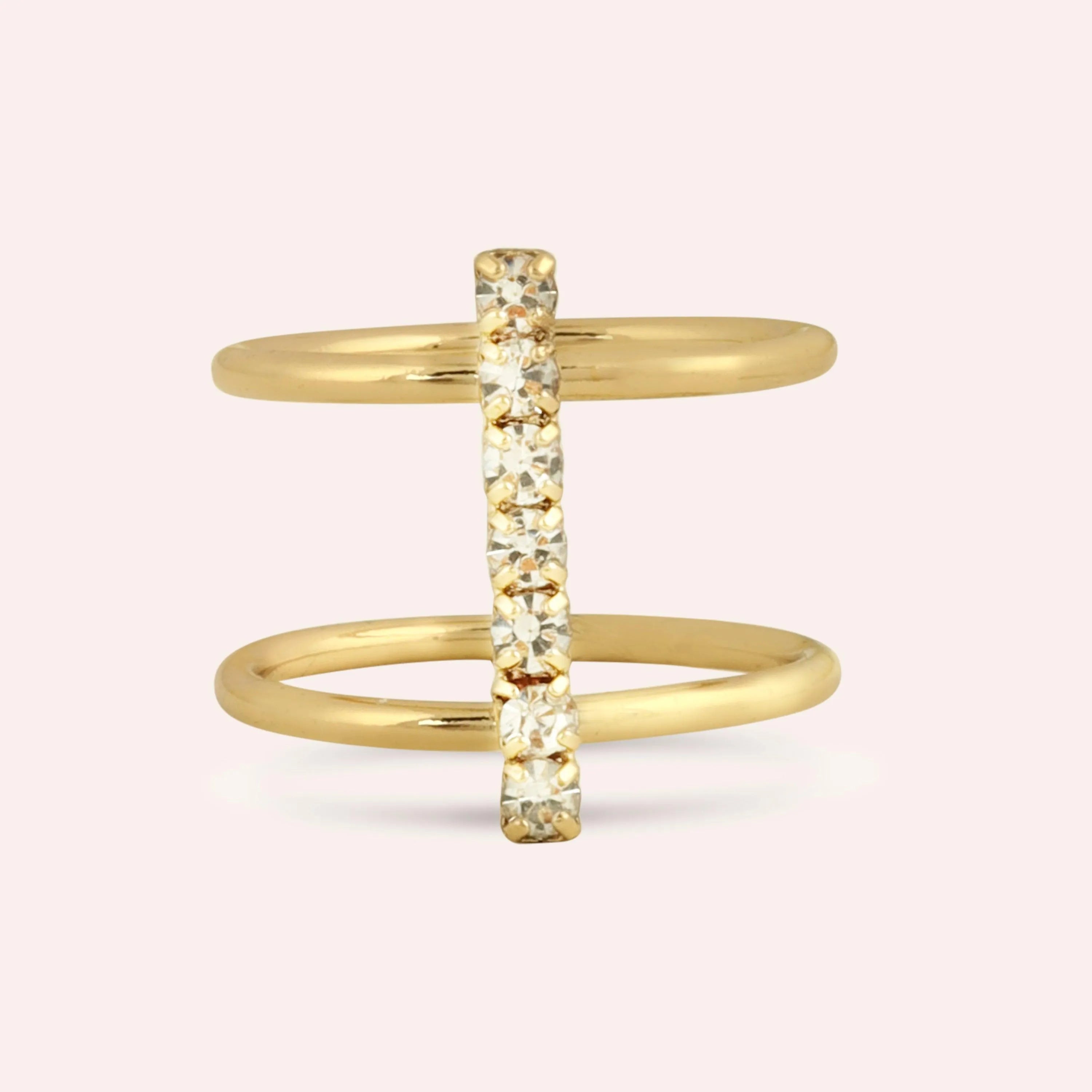 TFC Bloom Bridge Gold Plated Ring- Elevate your style with our exquisite collection of gold-plated adjustable rings for women, including timeless signet rings. Explore cheapest fashion jewellery designs with anti-tarnish properties, all at The Fun Company with a touch of elegance