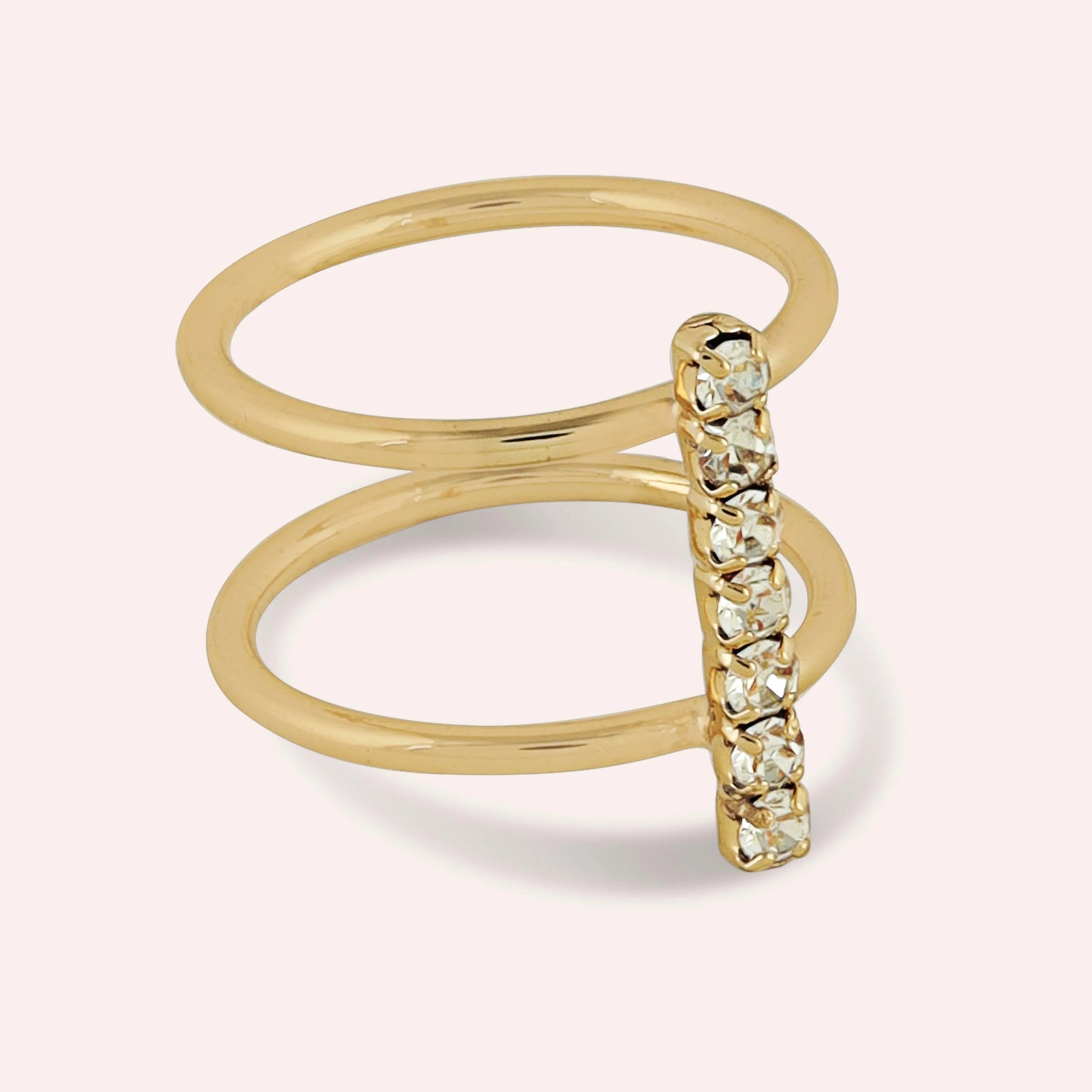 TFC Bloom Bridge Gold Plated Ring- Elevate your style with our exquisite collection of gold-plated adjustable rings for women, including timeless signet rings. Explore cheapest fashion jewellery designs with anti-tarnish properties, all at The Fun Company with a touch of elegance