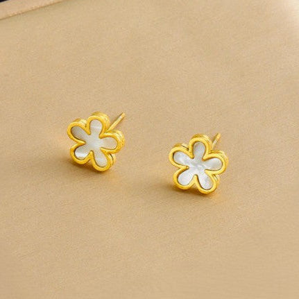 TFC Flowers Gold Plated Stud Earrings