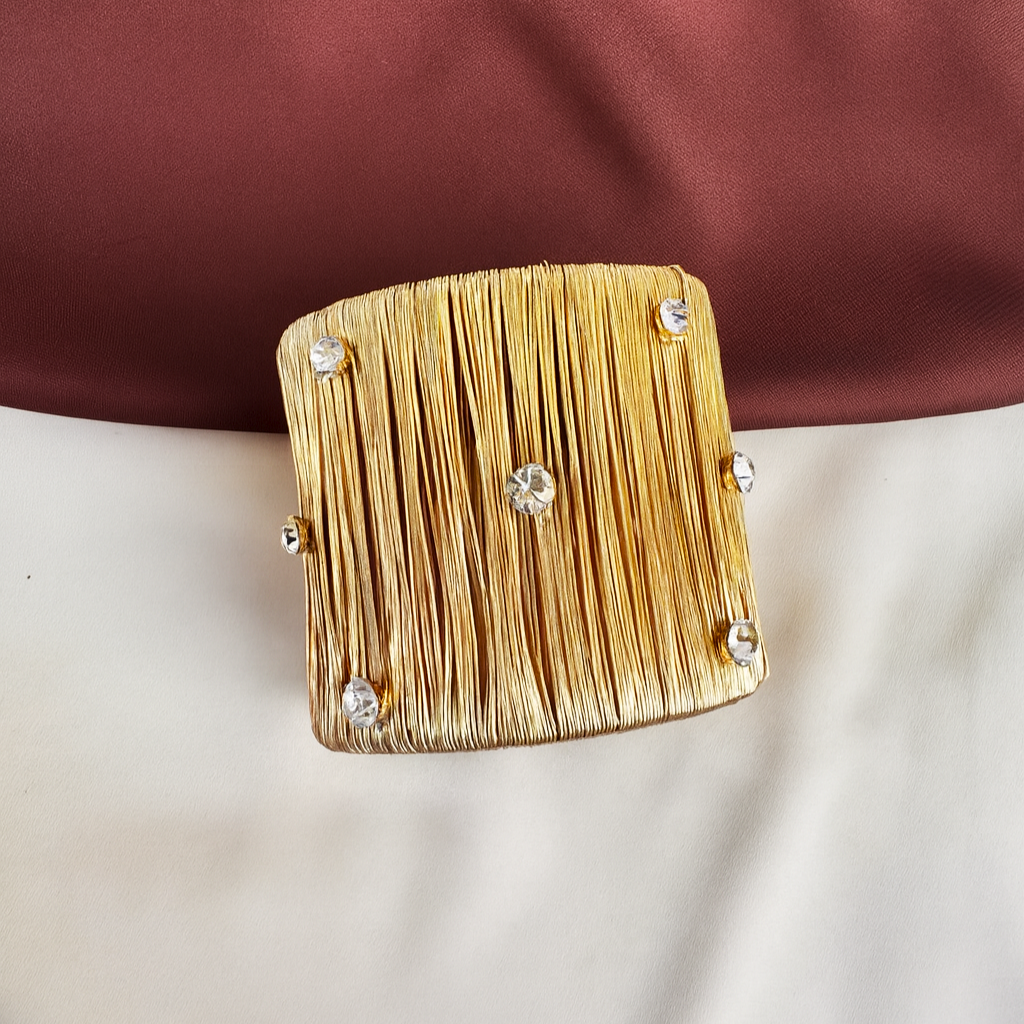 TFC Silken Stone Gold Plated Cuff Bracelet