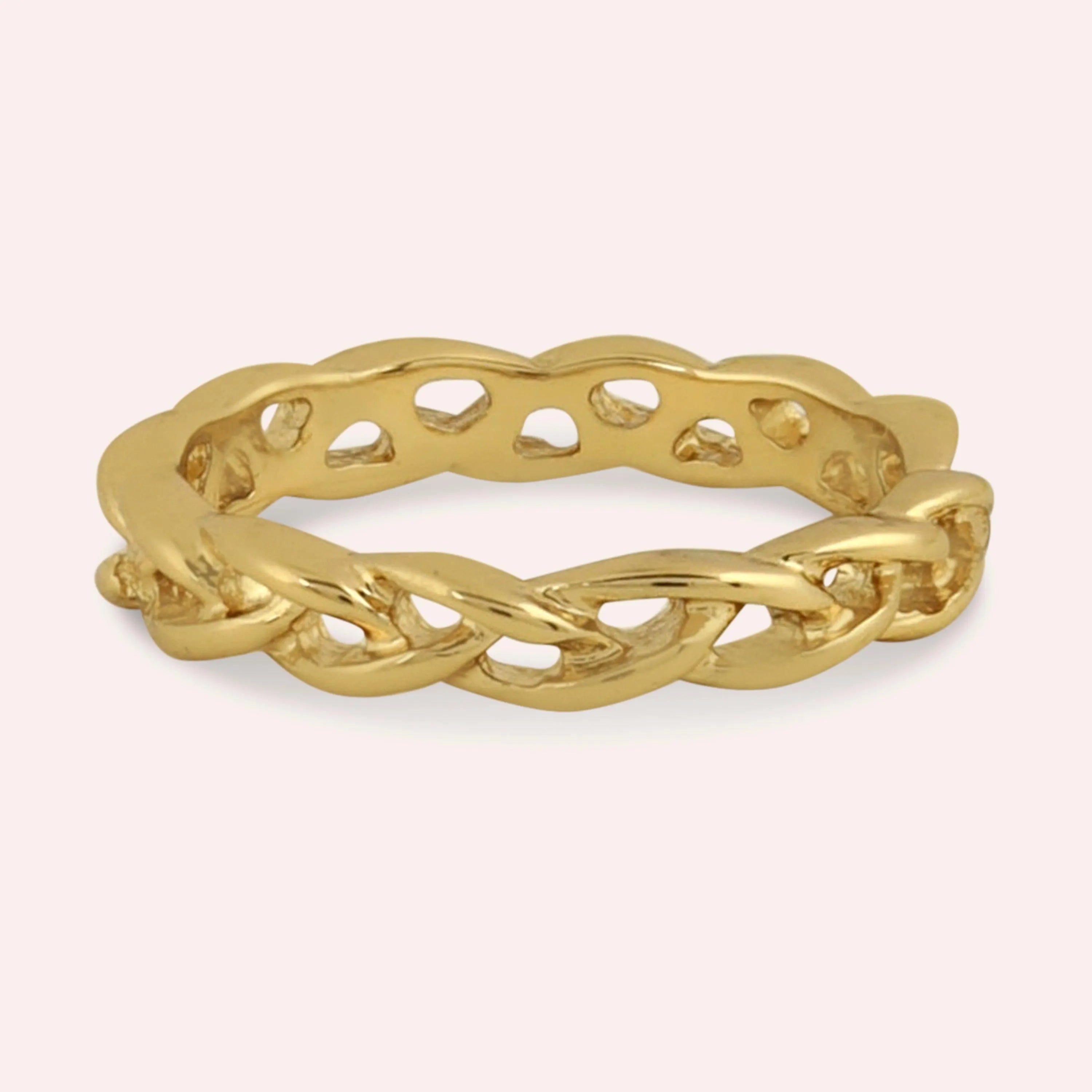 TFC Braidwhisper Gold Plated Ring- Elevate your style with our exquisite collection of gold-plated adjustable rings for women, including timeless signet rings. Explore cheapest fashion jewellery designs with anti-tarnish properties, all at The Fun Company with a touch of elegance