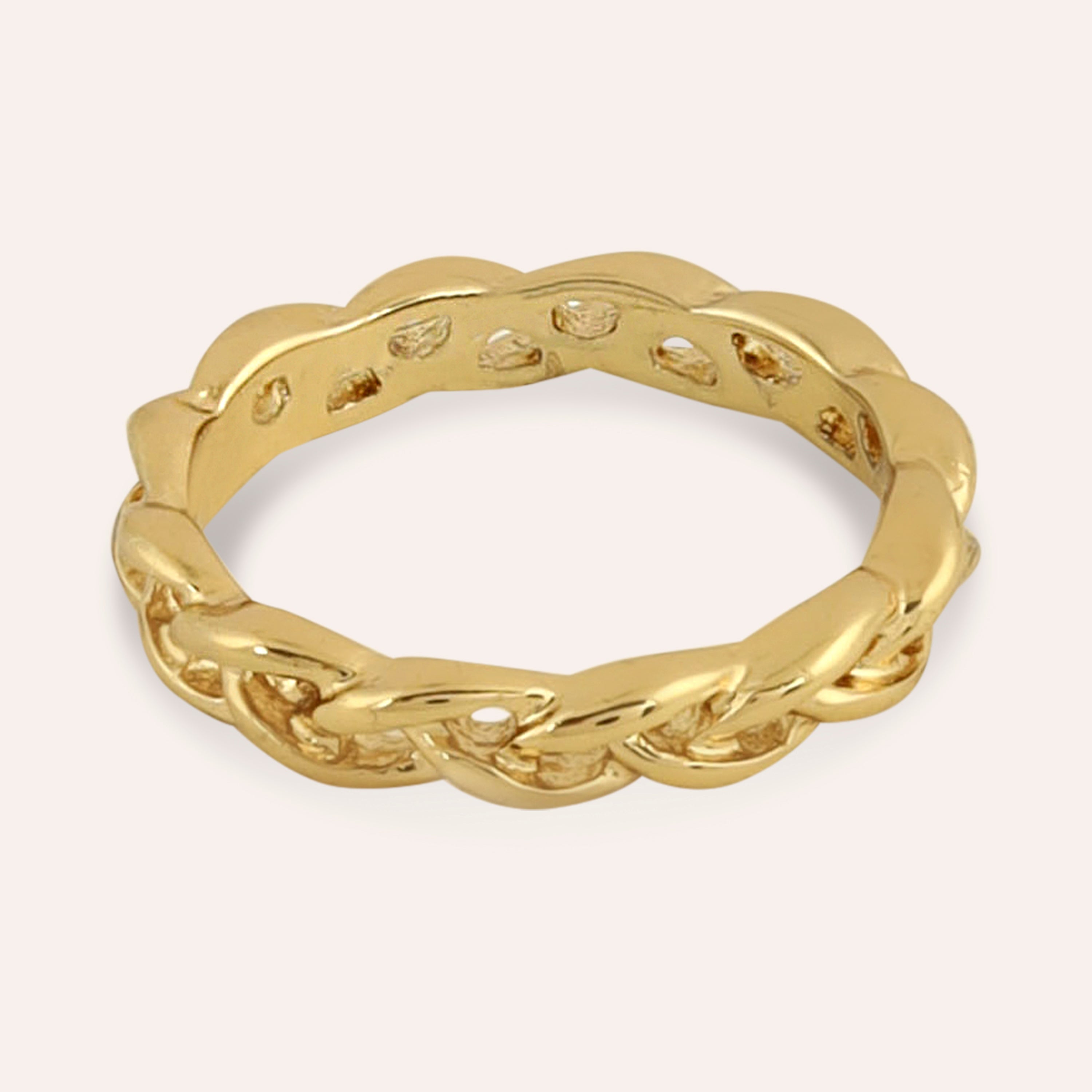 TFC Braidwhisper Gold Plated Ring- Elevate your style with our exquisite collection of gold-plated adjustable rings for women, including timeless signet rings. Explore cheapest fashion jewellery designs with anti-tarnish properties, all at The Fun Company with a touch of elegance