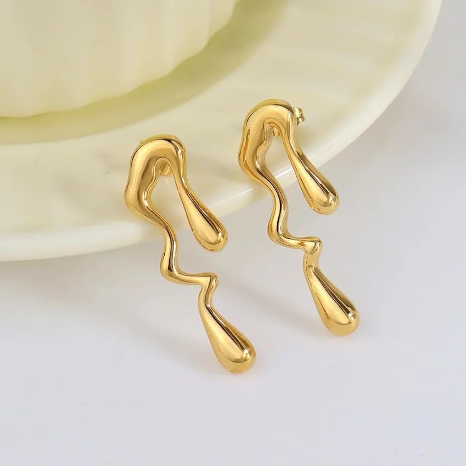 TFC Melting Aurum Gold Plated Stud Earrings