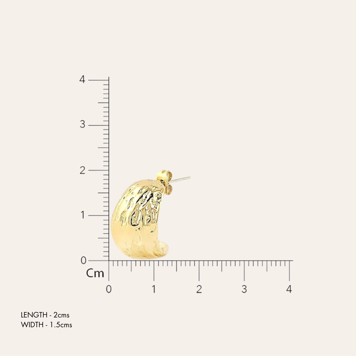 TFC Fluffy Feathers Gold Plated Stud Earrings