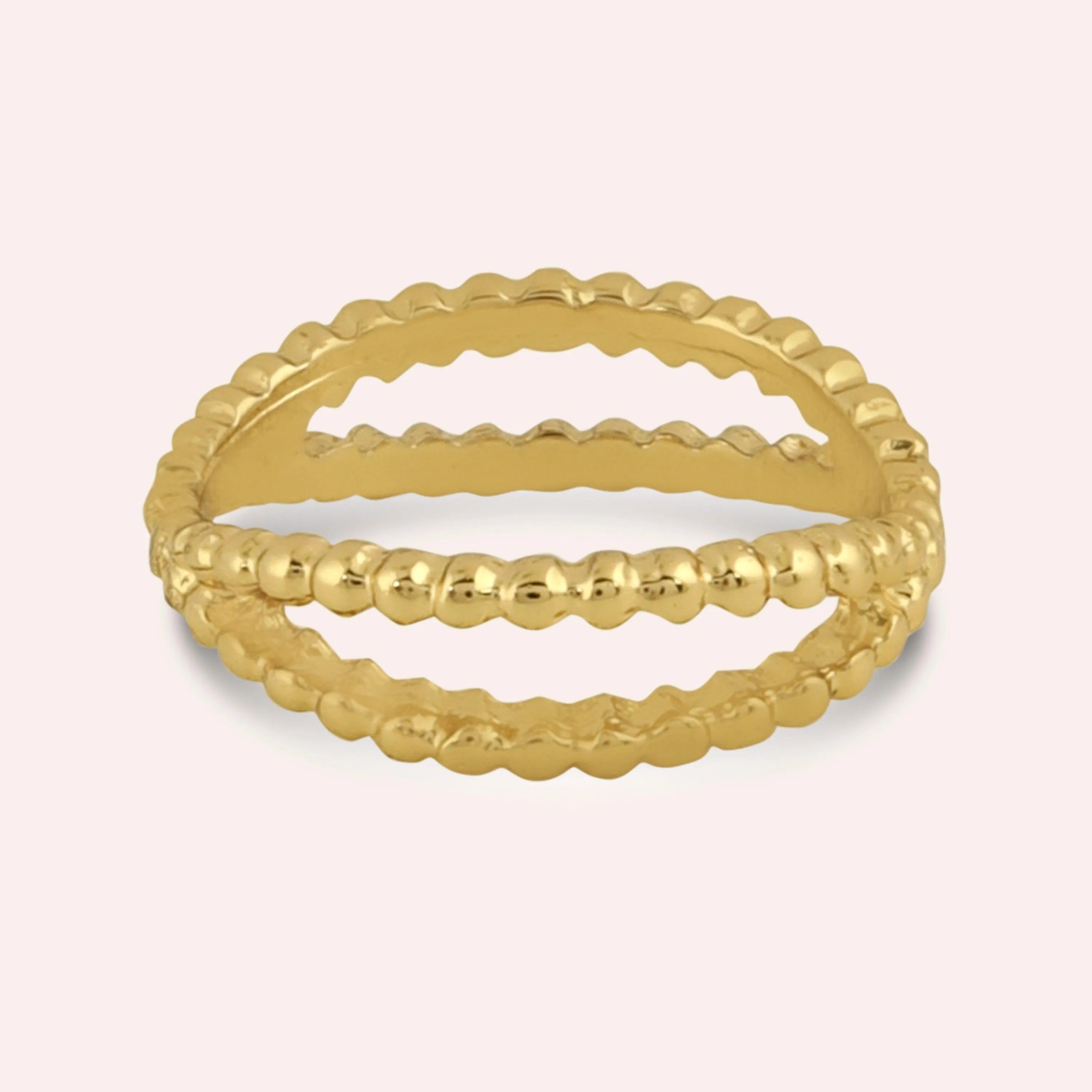 TFC Lace Loom Gold Plated Ring-Elevate your style with our exquisite collection of gold-plated adjustable rings for women, including timeless signet rings. Explore cheapest fashion jewellery designs with anti-tarnish properties, all at The Fun Company with a touch of elegance