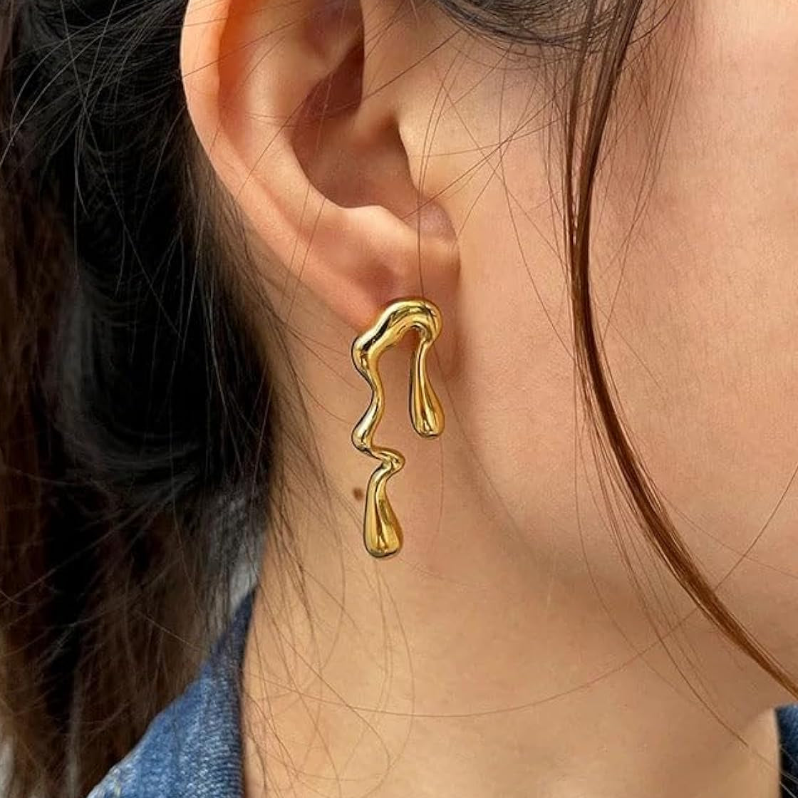 TFC Melting Aurum Gold Plated Stud Earrings