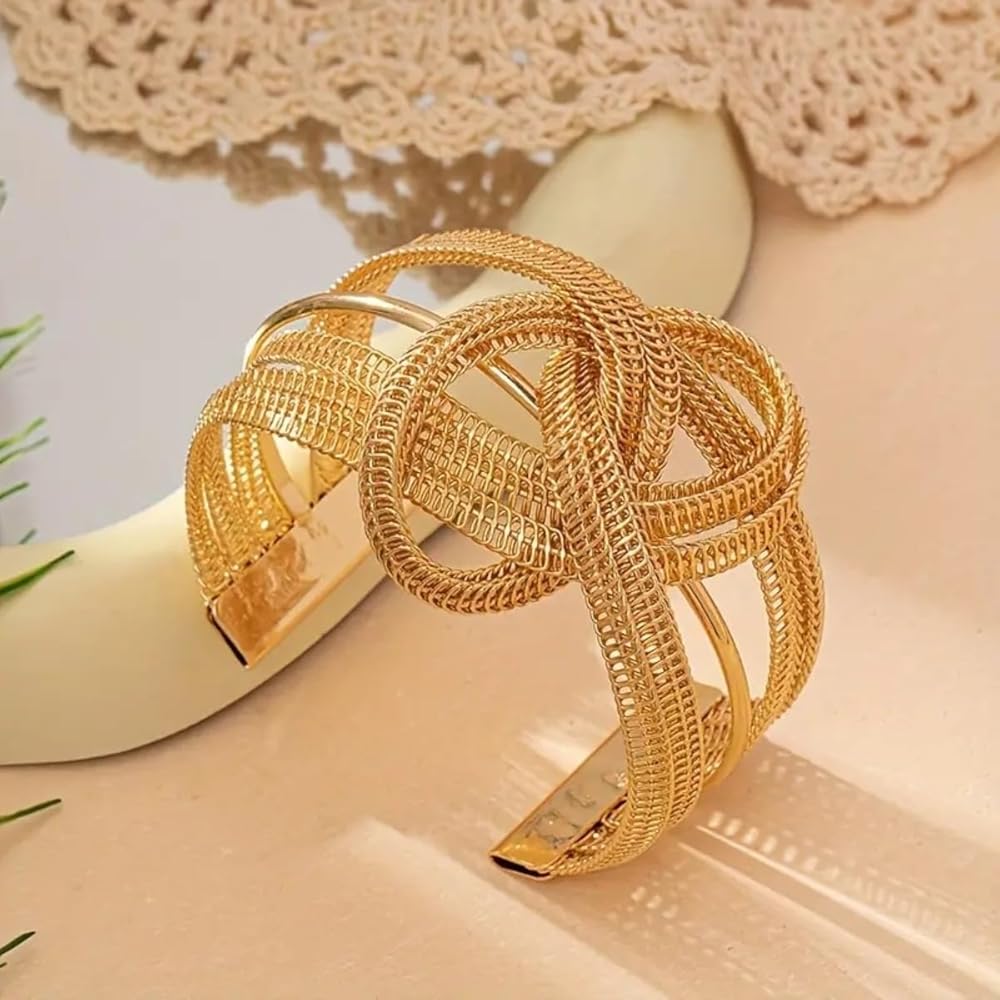 TFC Adjustable Knot Gold Plated Cuff Bracelet