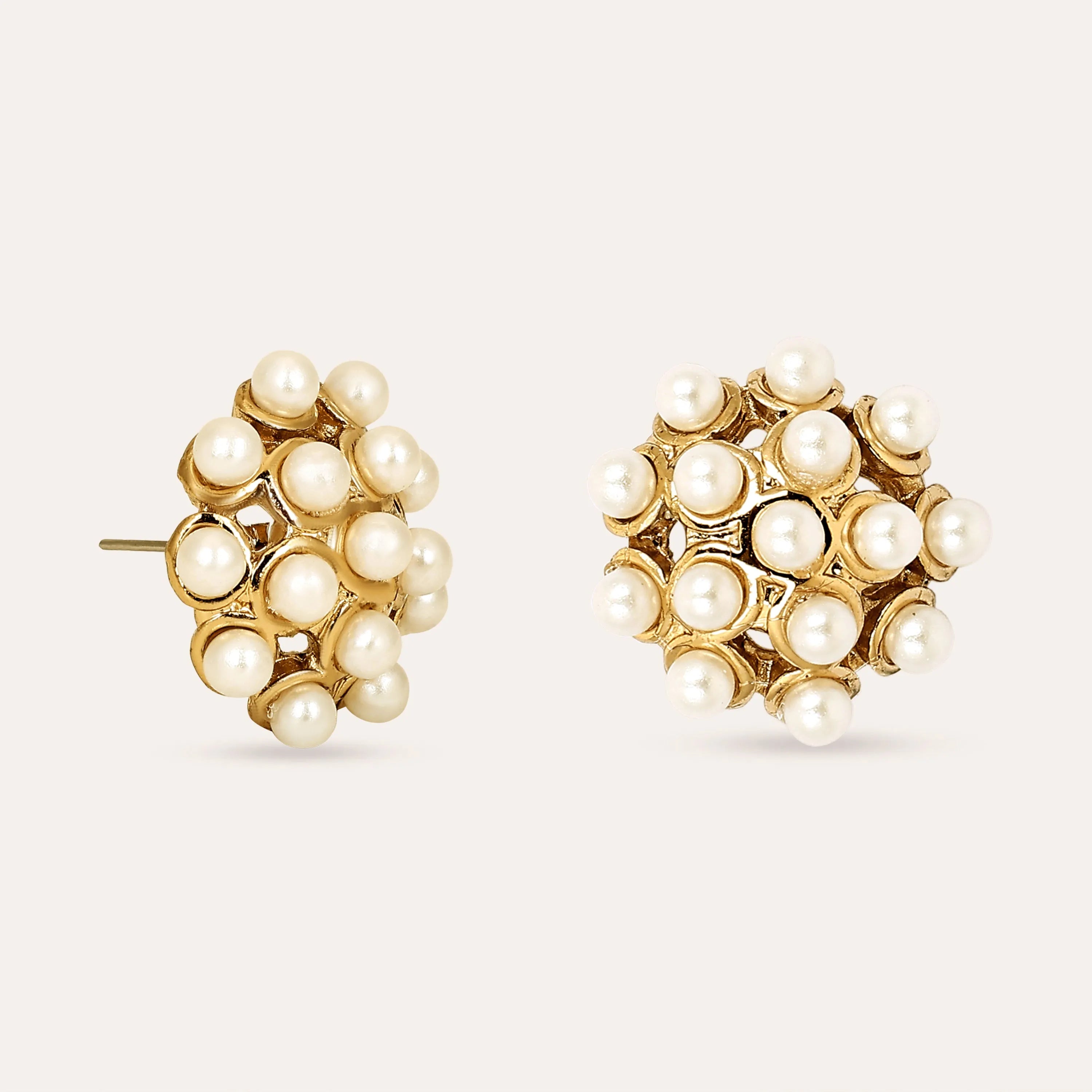 TFC PearlPop Gold Plated Earrings-Discover daily wear gold earrings including stud earrings, hoop earrings, and pearl earrings, perfect as earrings for women and earrings for girls.Find the cheapest fashion jewellery which is anti-tarnis​h only at The Fun company