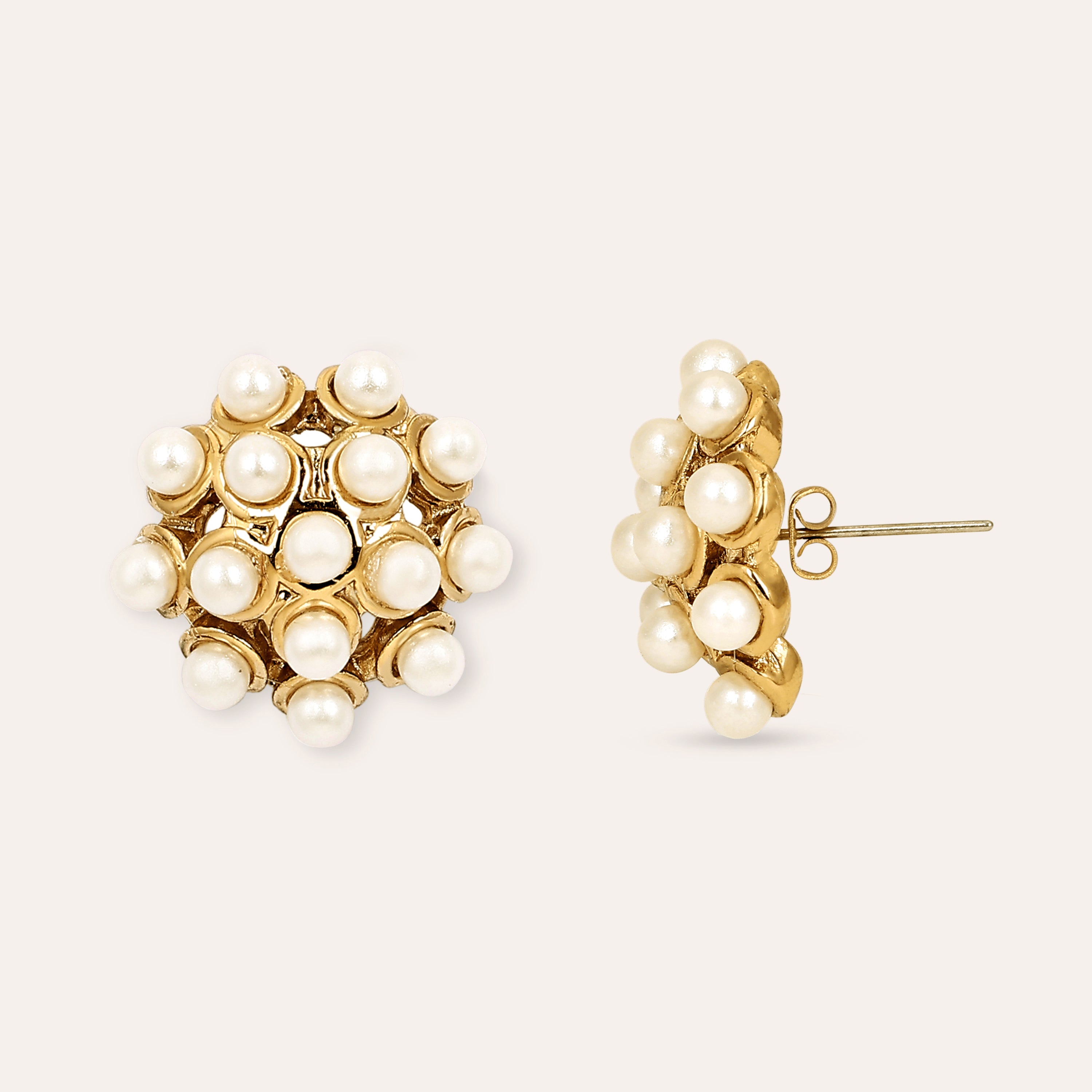 TFC PearlPop Gold Plated Earrings-Discover daily wear gold earrings including stud earrings, hoop earrings, and pearl earrings, perfect as earrings for women and earrings for girls.Find the cheapest fashion jewellery which is anti-tarnis​h only at The Fun company
