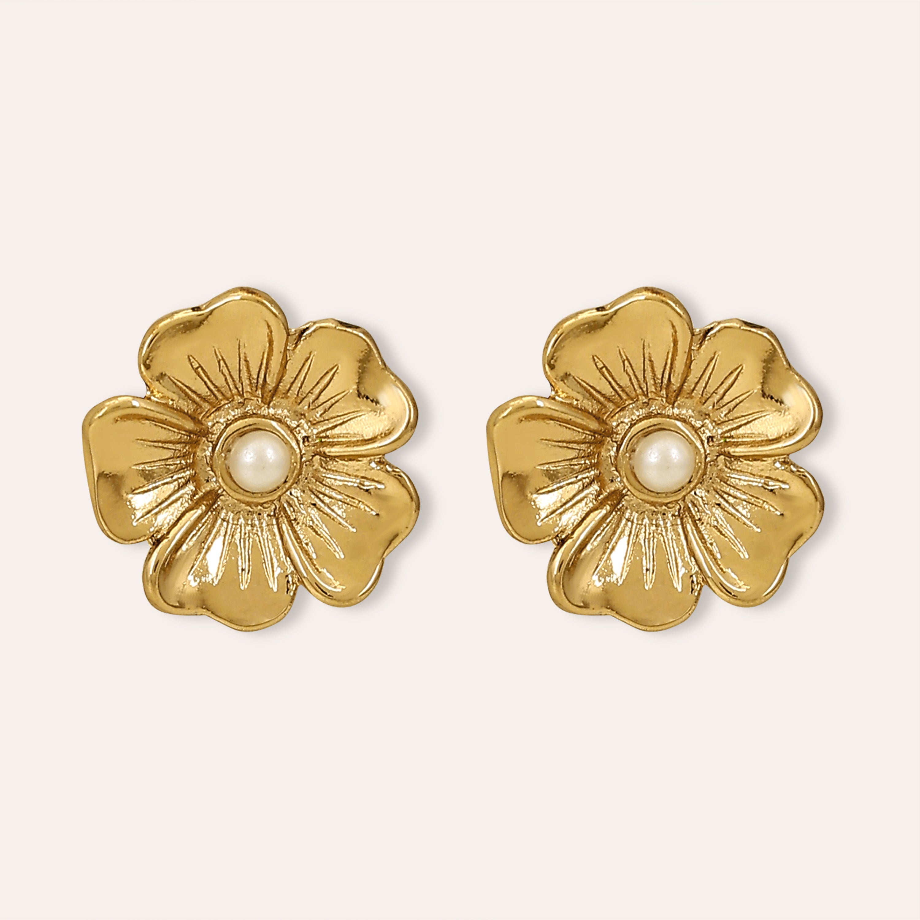 TFC Flower Whisperers Gold Plated Stud Earrings-Discover daily wear gold earrings including stud earrings, hoop earrings, and pearl earrings, perfect as earrings for women and earrings for girls.Find the cheapest fashion jewellery which is anti-tarnis​h only at The Fun company
