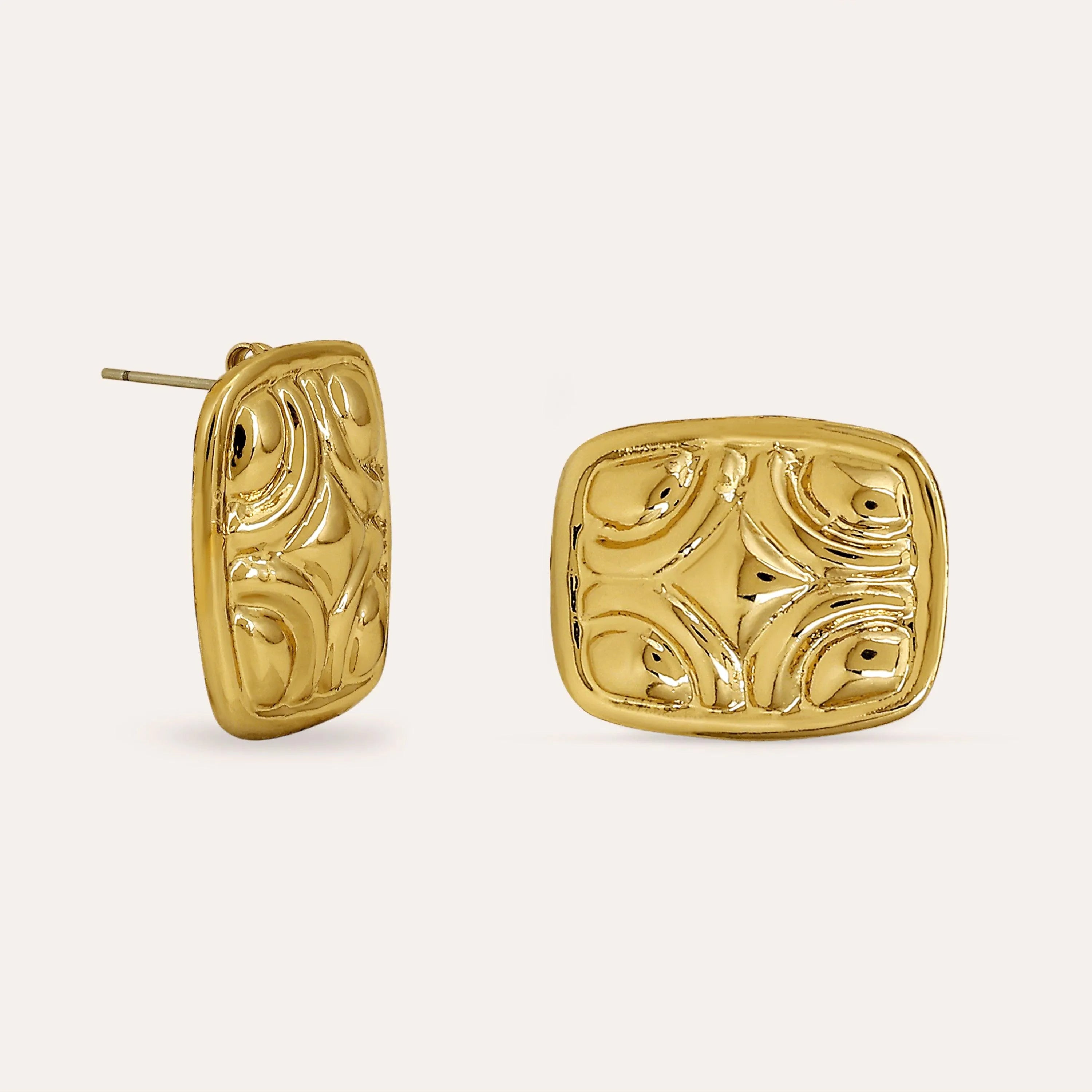 TFC Italian Pattern Gold Plated stud Earrings- Discover daily wear gold earrings including stud earrings, hoop earrings, and pearl earrings, perfect as earrings for women and earrings for girls.Find the cheapest fashion jewellery which is anti-tarnis​h only at The Fun company