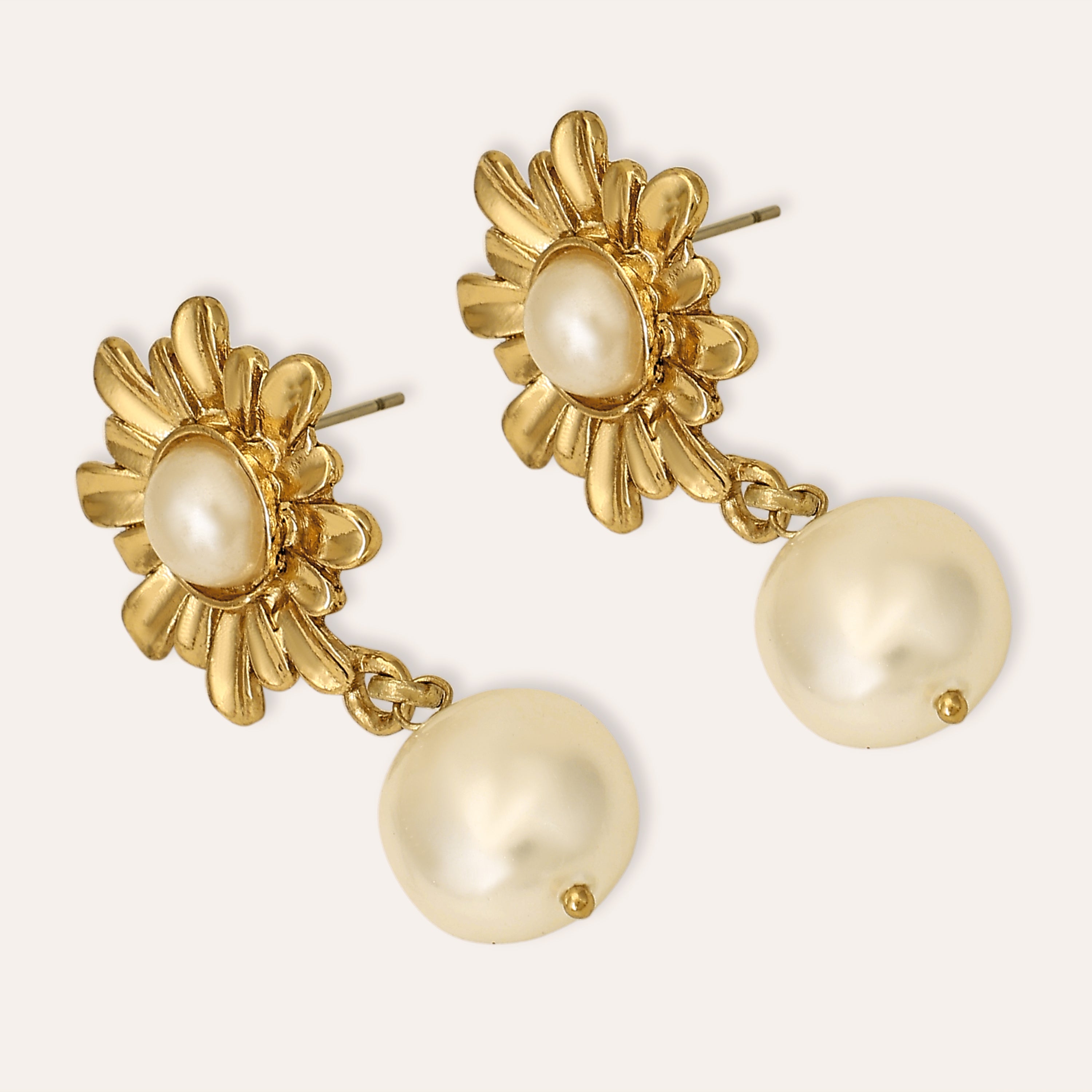 TFC Daisy Pearl Gold Plated Earrings-Discover daily wear gold earrings including stud earrings, hoop earrings, and pearl earrings, perfect as earrings for women and earrings for girls.Find the cheapest fashion jewellery which is anti-tarnish only at The Fun company.
