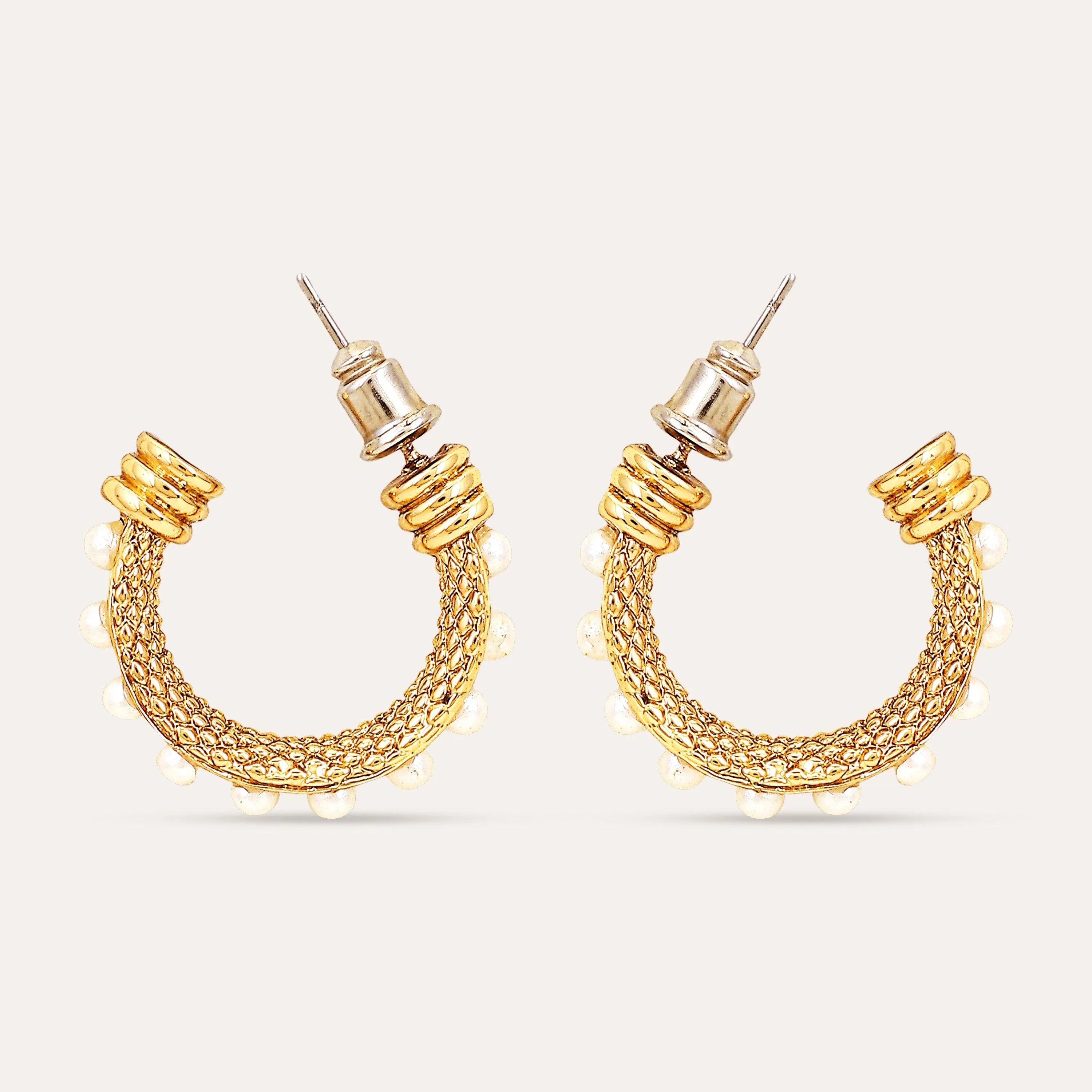 14K Gold Strutturato Hoop Earrings