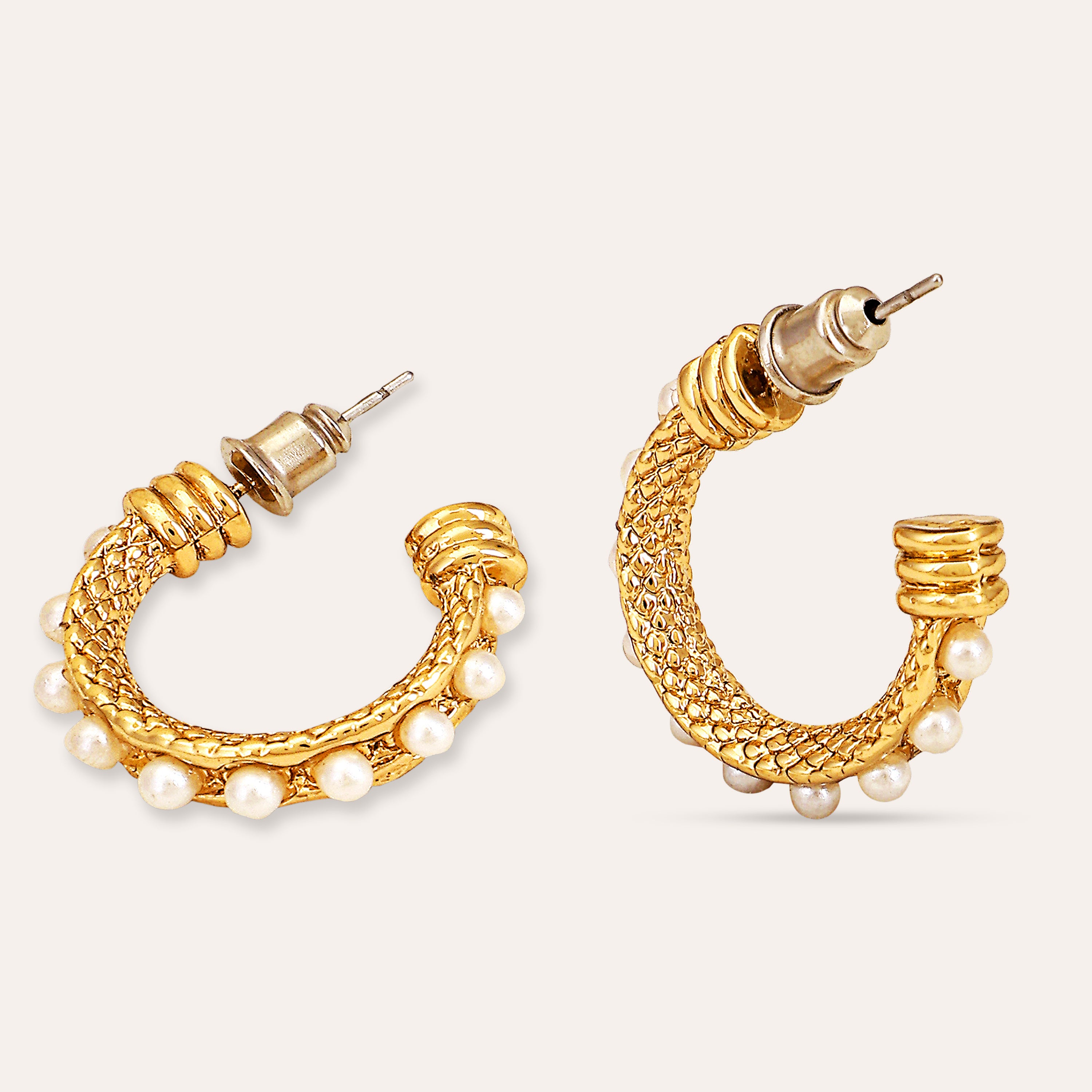 Handcrafted Gold-Plated Hoop Earrings from Bali - Balanced Soul | NOVICA