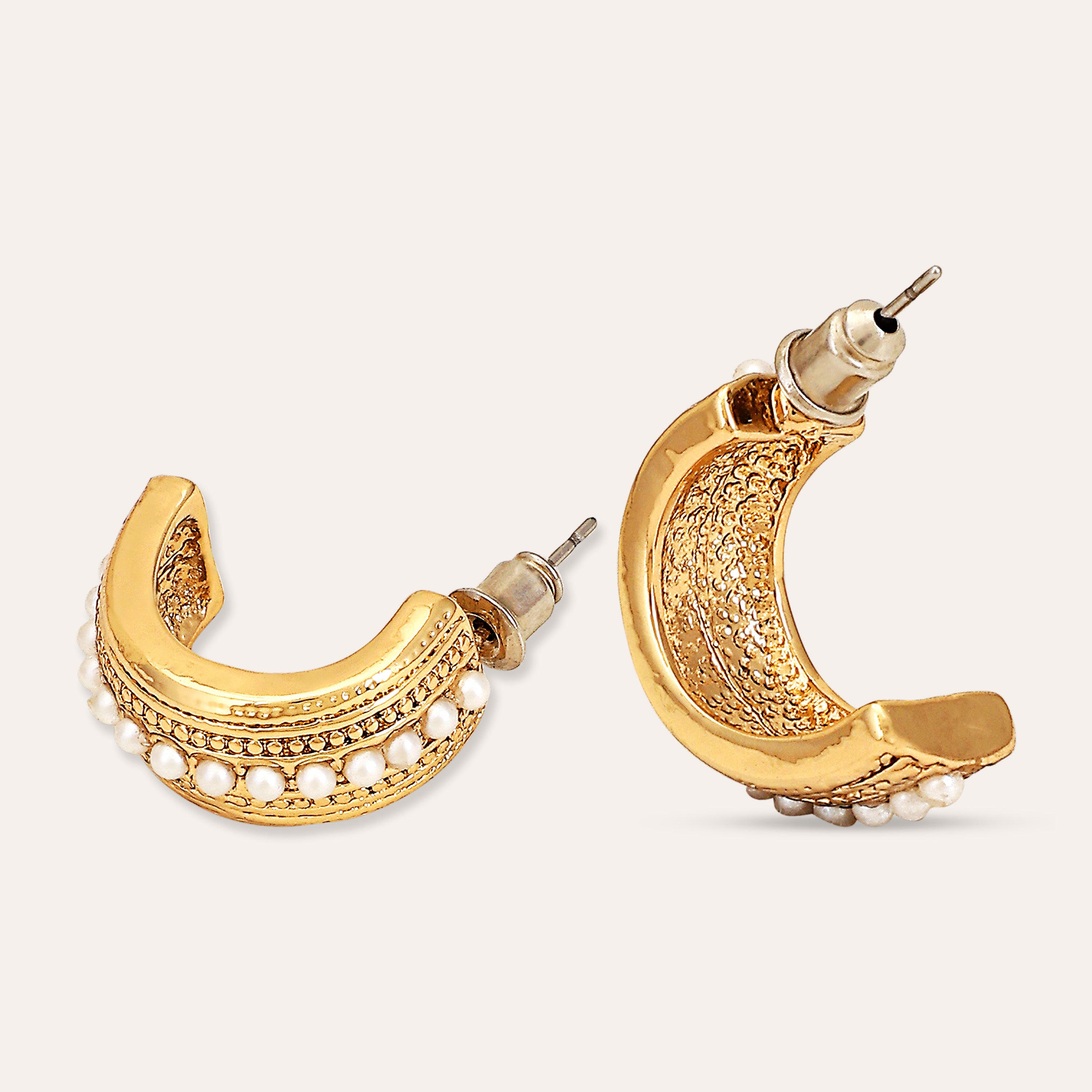 TFC Pretty Posies Gold Plated Pearl Stud Earrings-Discover daily wear gold earrings including stud earrings, hoop earrings, and pearl earrings, perfect as earrings for women and earrings for girls.Find the cheapest fashion jewellery which is anti-tarnis​h only at The Fun company.