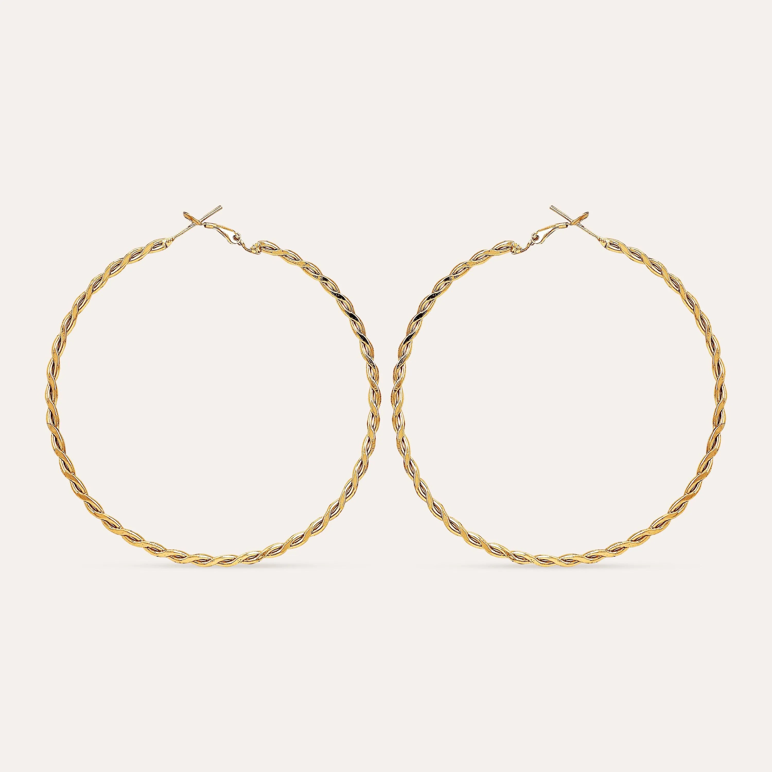 TFC Classic Chunky Gold Plated Hoop Earrings-Discover daily wear gold earrings including stud earrings, hoop earrings, and pearl earrings, perfect as earrings for women and earrings for girls.Find the cheapest fashion jewellery which is anti-tarnish only at The Fun company.