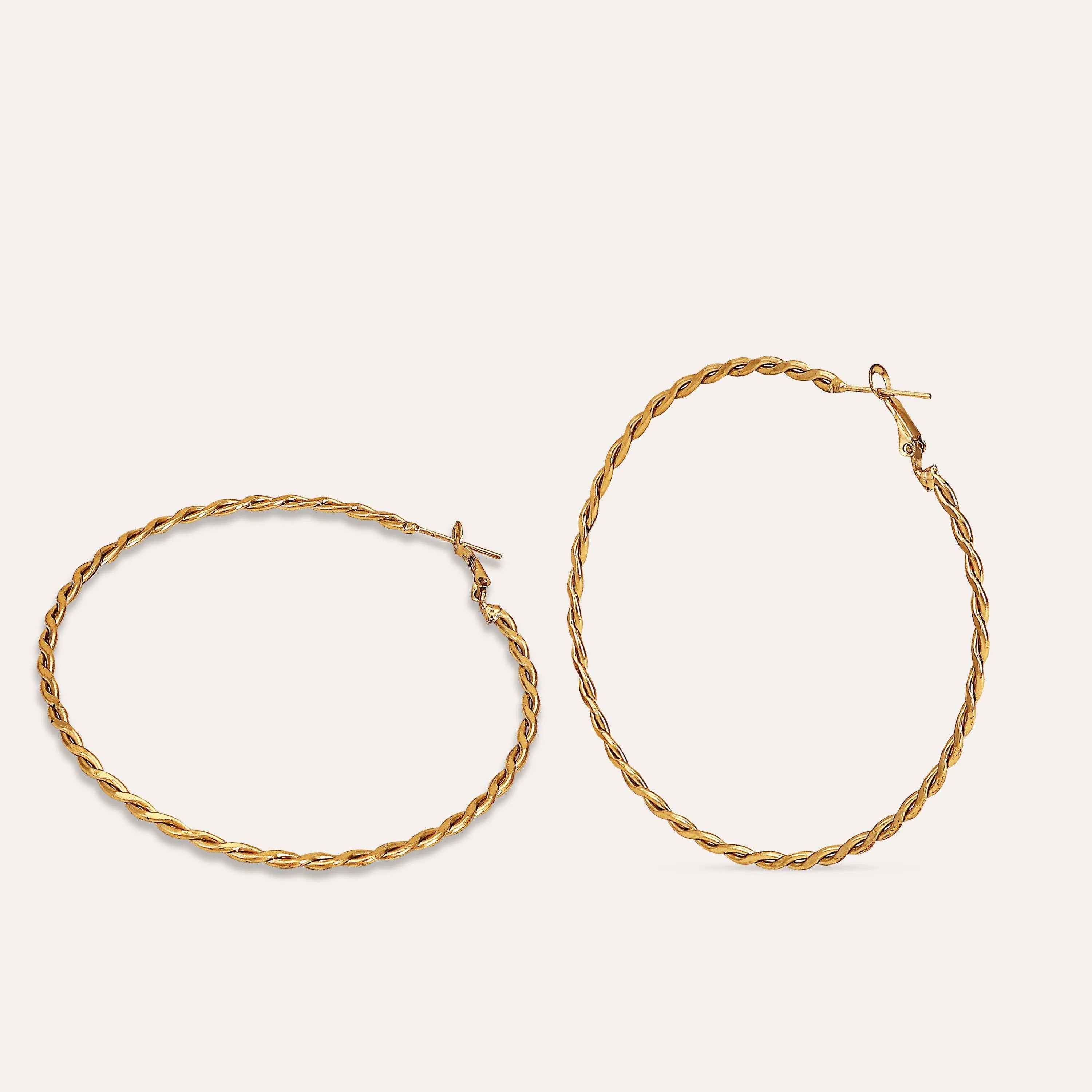 14KT Gold Hoop Earrings - Chunky Hoops - Gold Chunky Earrings - Lulus