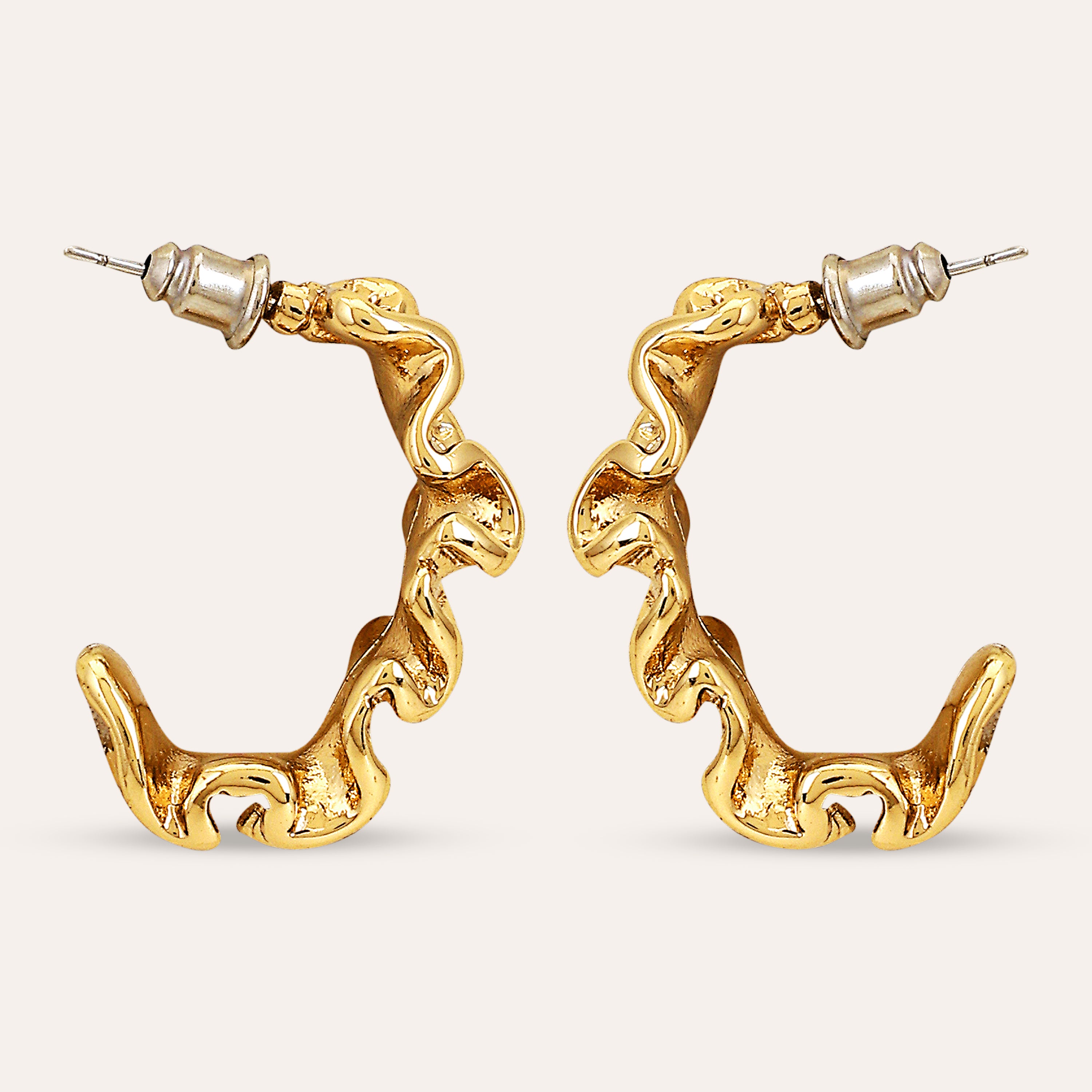 TFC Squeezy Foil Gold Plated Hoop Earrings-Discover daily wear gold earrings including stud earrings, hoop earrings, and pearl earrings, perfect as earrings for women and earrings for girls.Find the cheapest fashion jewellery which is anti-tarnish only at The Fun company