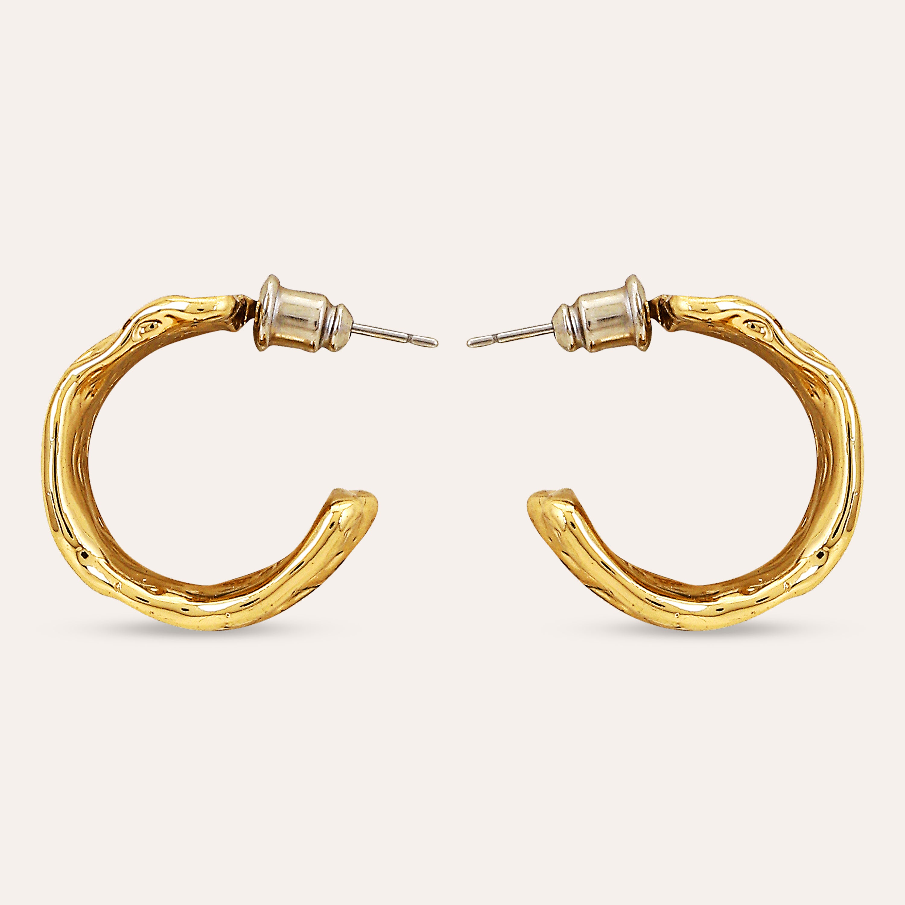 TFC Italian Luxury Gold Plated Hoop Earrings- Discover daily wear gold earrings including stud earrings, hoop earrings, and pearl earrings, perfect as earrings for women and earrings for girls.Find the cheapest fashion jewellery which is anti-tarnis​h only at The Fun company.