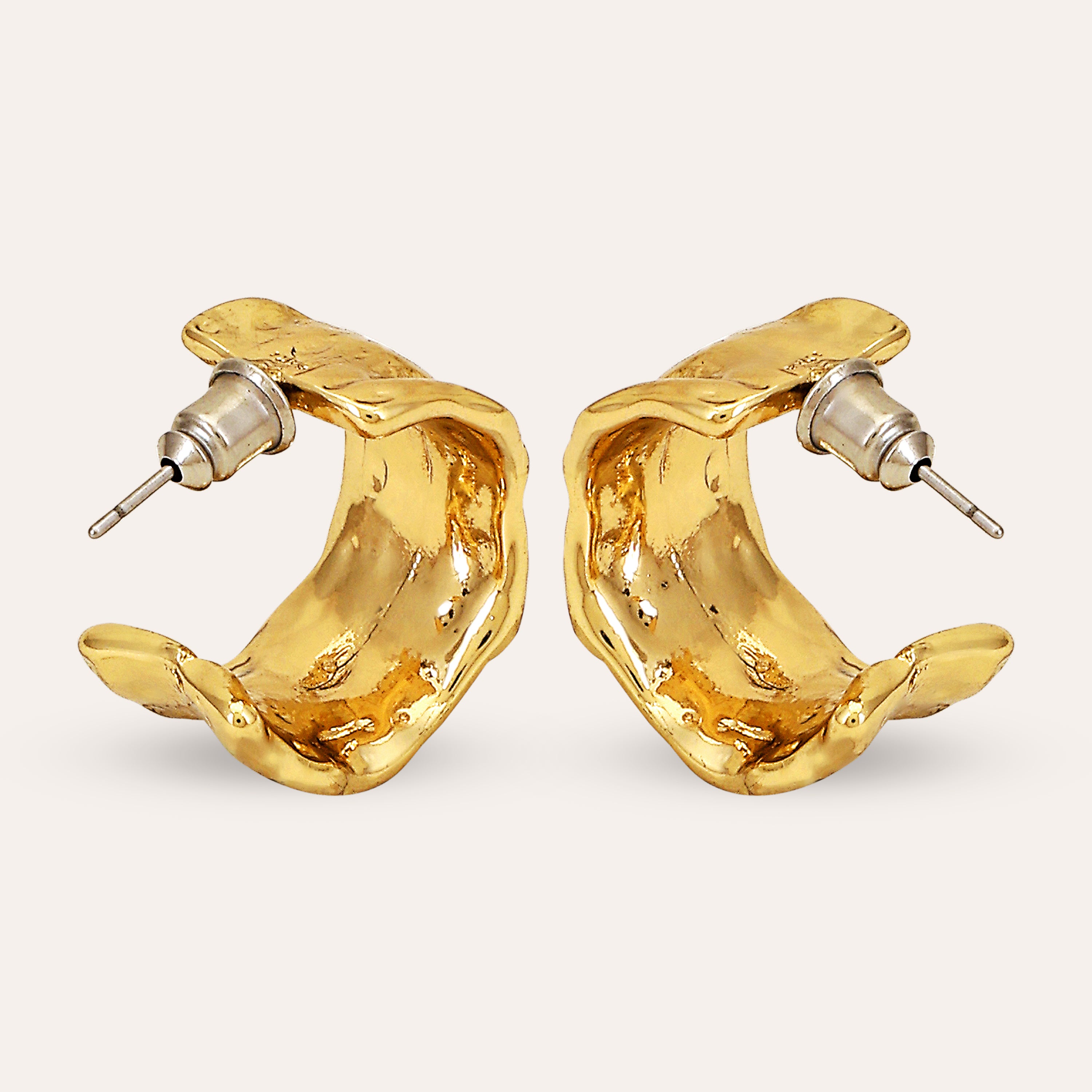 TFC Italian Luxury Gold Plated Hoop Earrings- Discover daily wear gold earrings including stud earrings, hoop earrings, and pearl earrings, perfect as earrings for women and earrings for girls.Find the cheapest fashion jewellery which is anti-tarnis​h only at The Fun company.