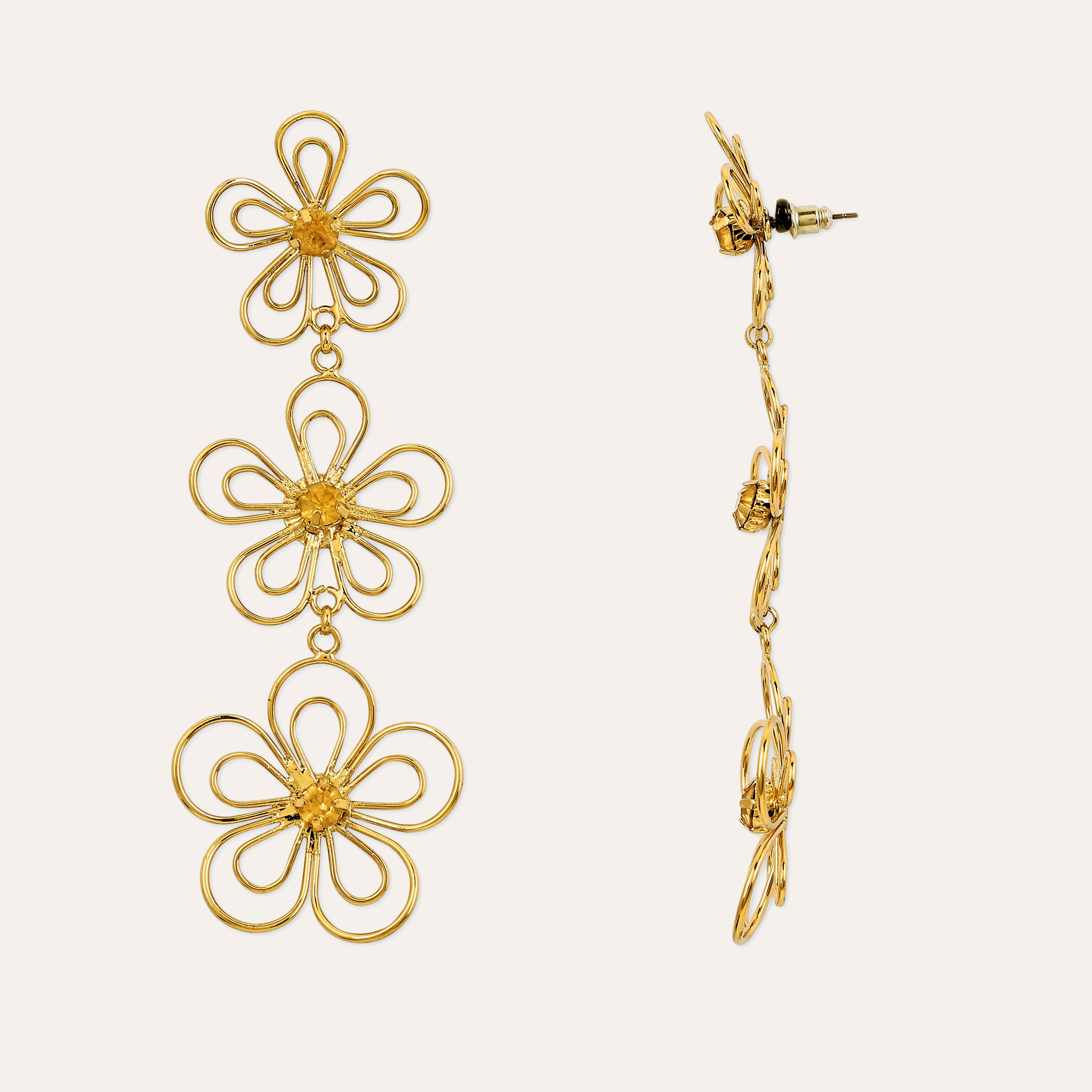 TFC Floral treasures gold plated statement stud earrings-Discover daily wear gold earrings including stud earrings, hoop earrings, and pearl earrings, perfect as earrings for women and earrings for girls.Find the cheapest fashion jewellery which is anti-tarnish only at The Fun company