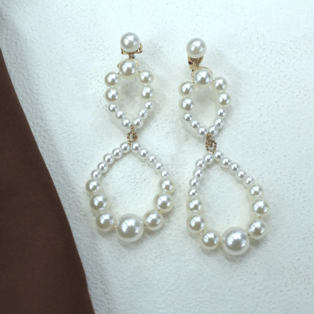 TFC Pearl Swirl Gold Plated Dangler Earrings