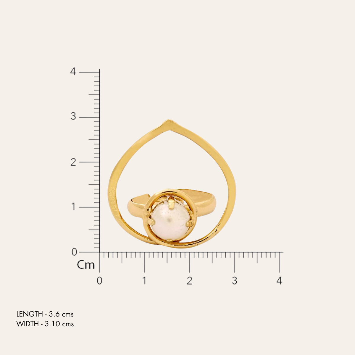 TFC White Love Gold Plated Adjustable Ring