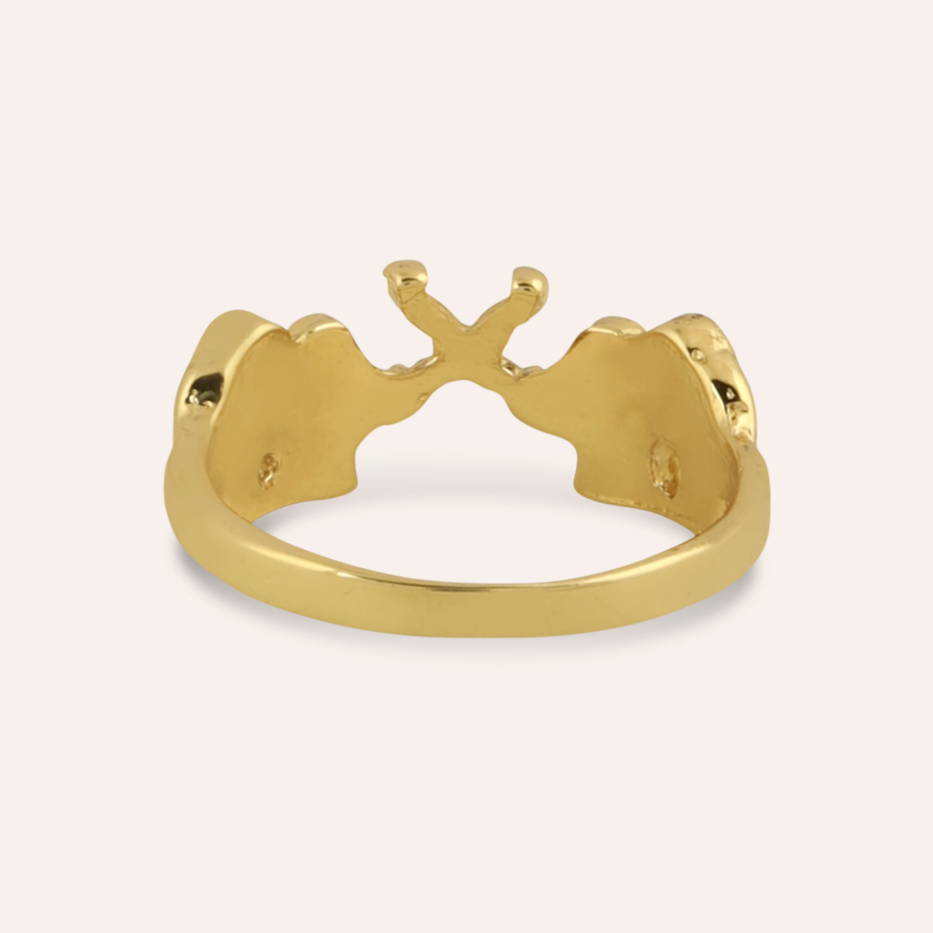 TFC Trunk Trove Gold Plated Ring-Elevate your style with our exquisite collection of gold-plated adjustable rings for women, including timeless signet rings. Explore cheapest fashion jewellery designs with anti-tarnish properties, all at The Fun Company with a touch of elegance