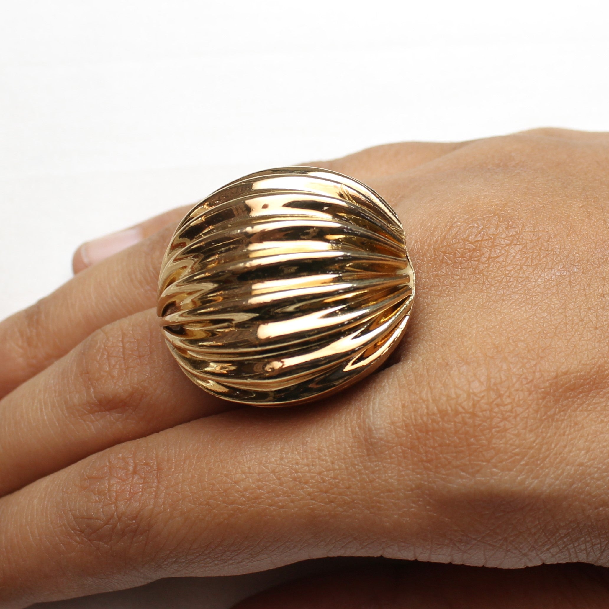 TFC 24K Big Vortex Gold Plated Adjustable Ring