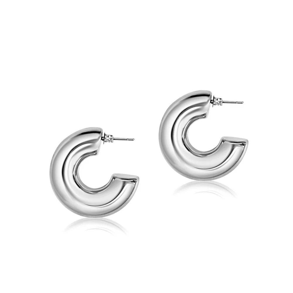 TFC Basic Loop Silver Plated Hoop Earrings