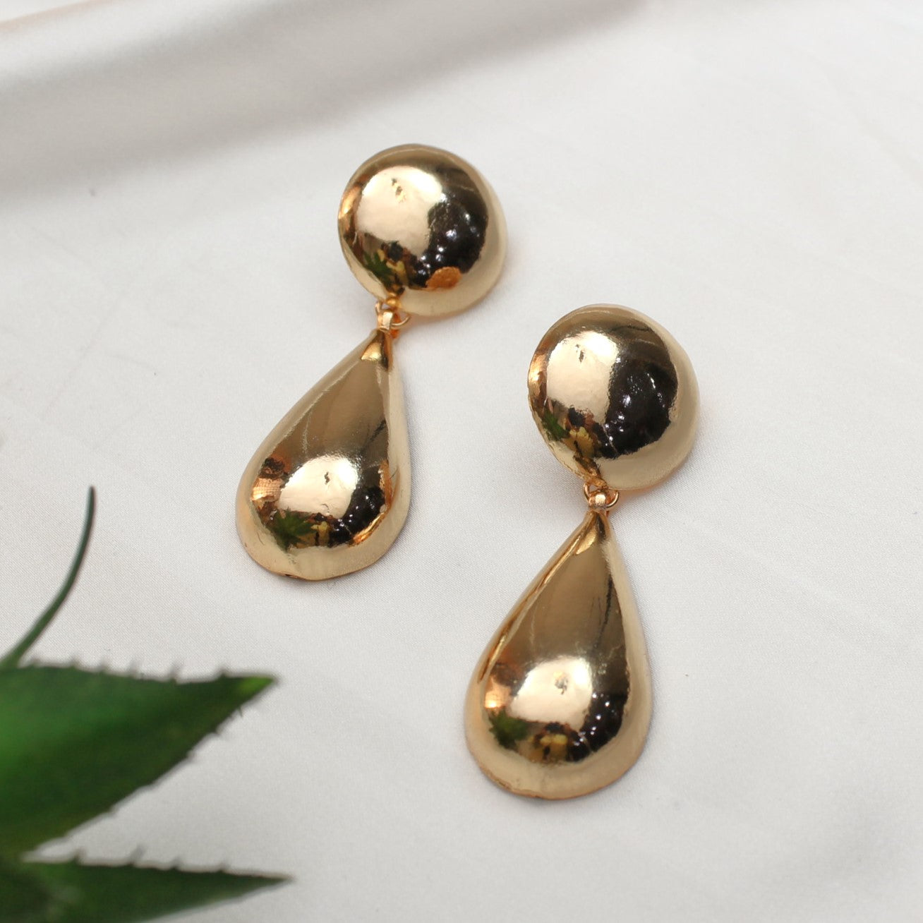 TFC Bold Drop 24K Gold Plated Dangler Earrings