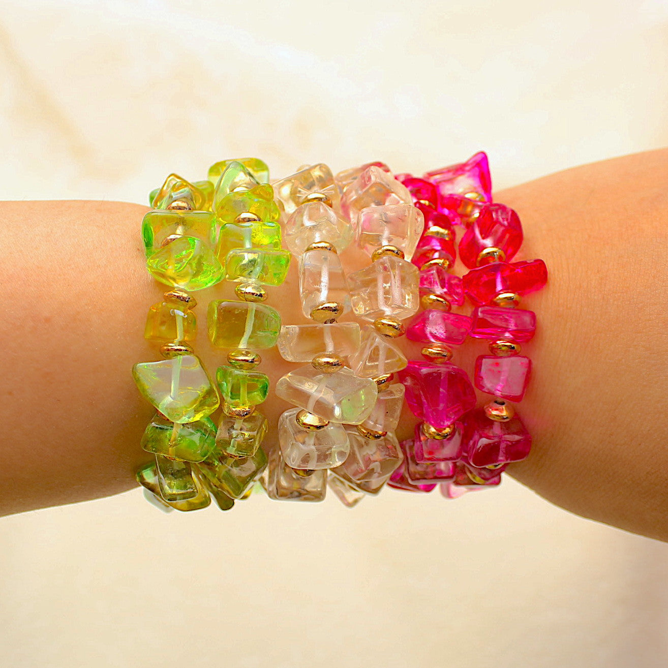 TFC Summer Neon Beads Bracelet Stack (Set of 6)