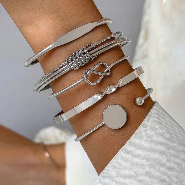 TFC SET Silver Plated Bracelet (set of 5)