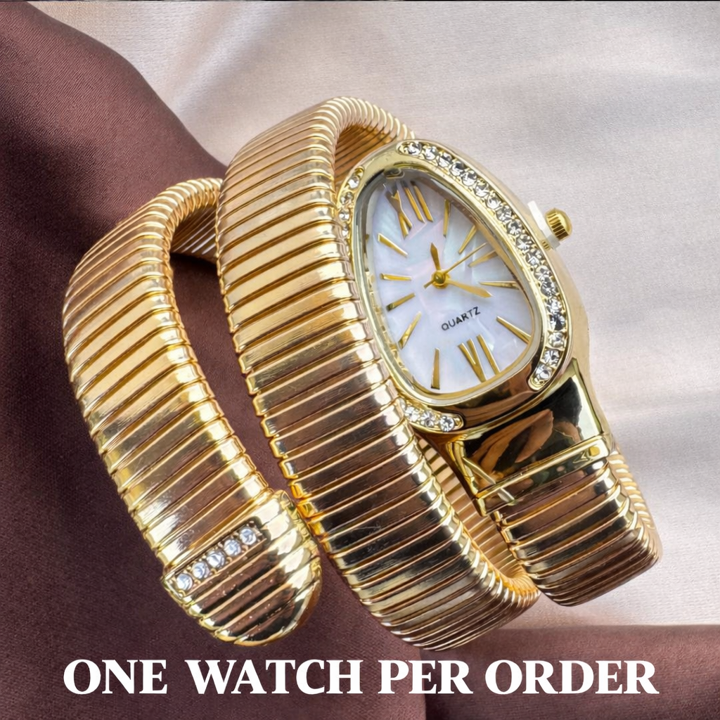 TFC Adjustable Stone Watch Gold Plated Bracelet