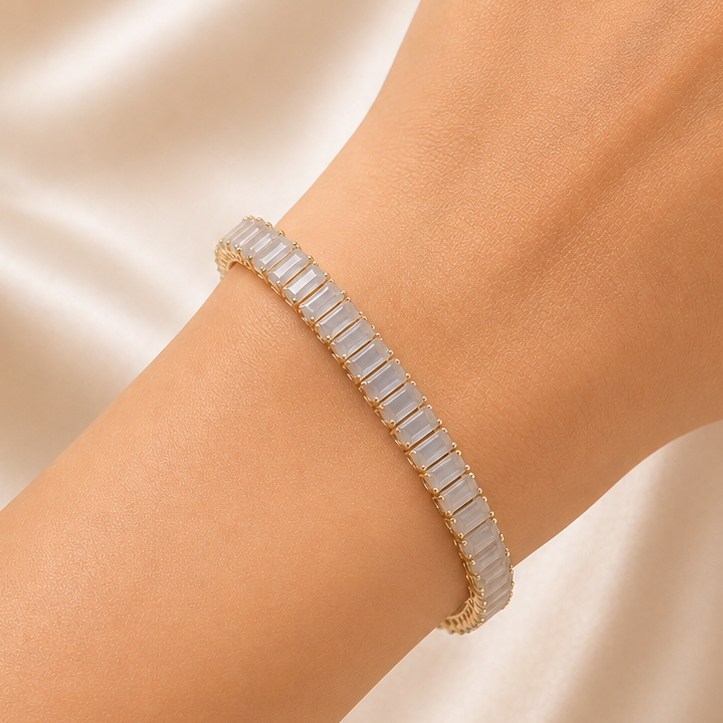 TFC Size 2.2 Gold Plated Grey Pastel Tennis Bracelet