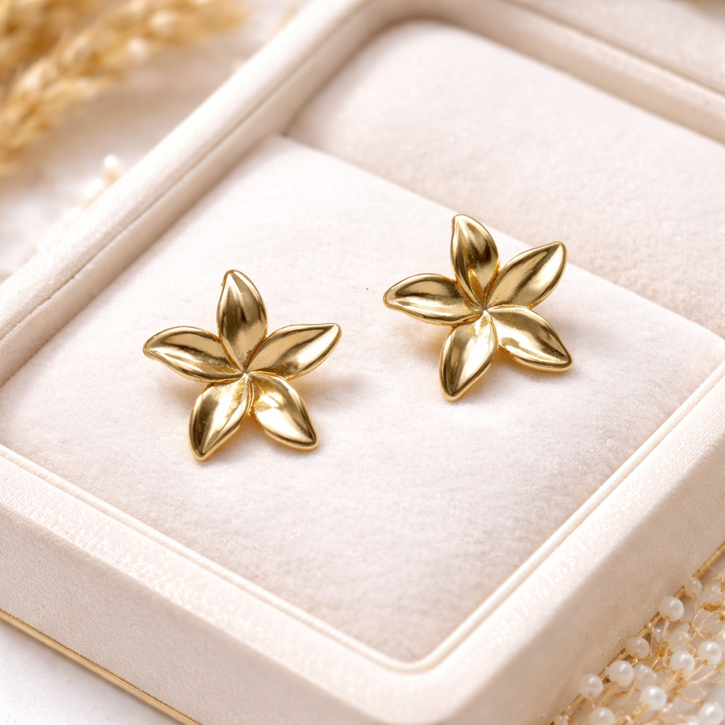 TFC Lily Fall Gold Plated Stud Earrings