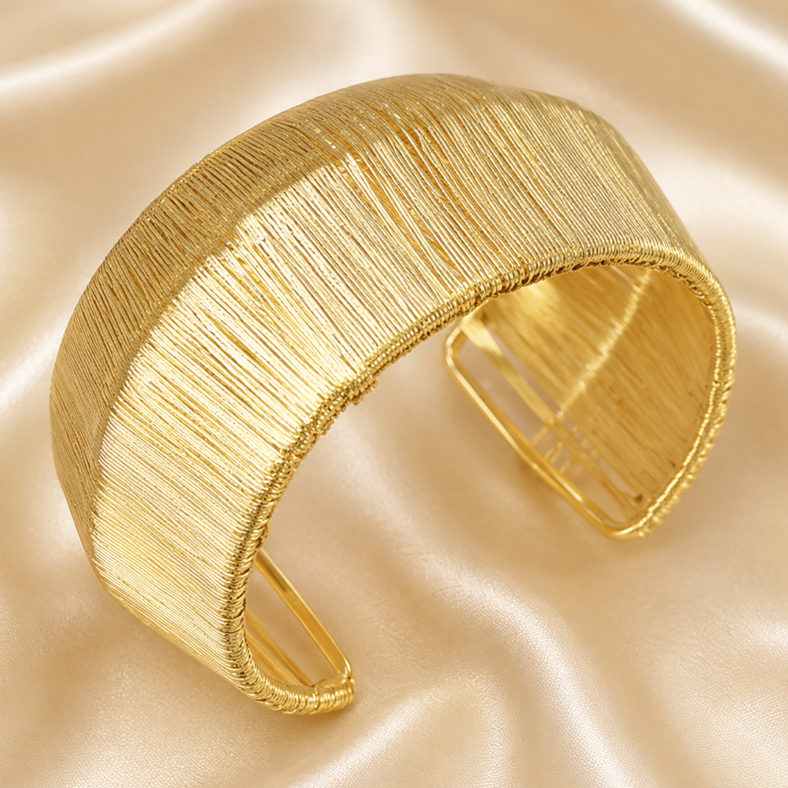 TFC Adjustable Luxe Harmony Gold Plated Cuff Bracelet