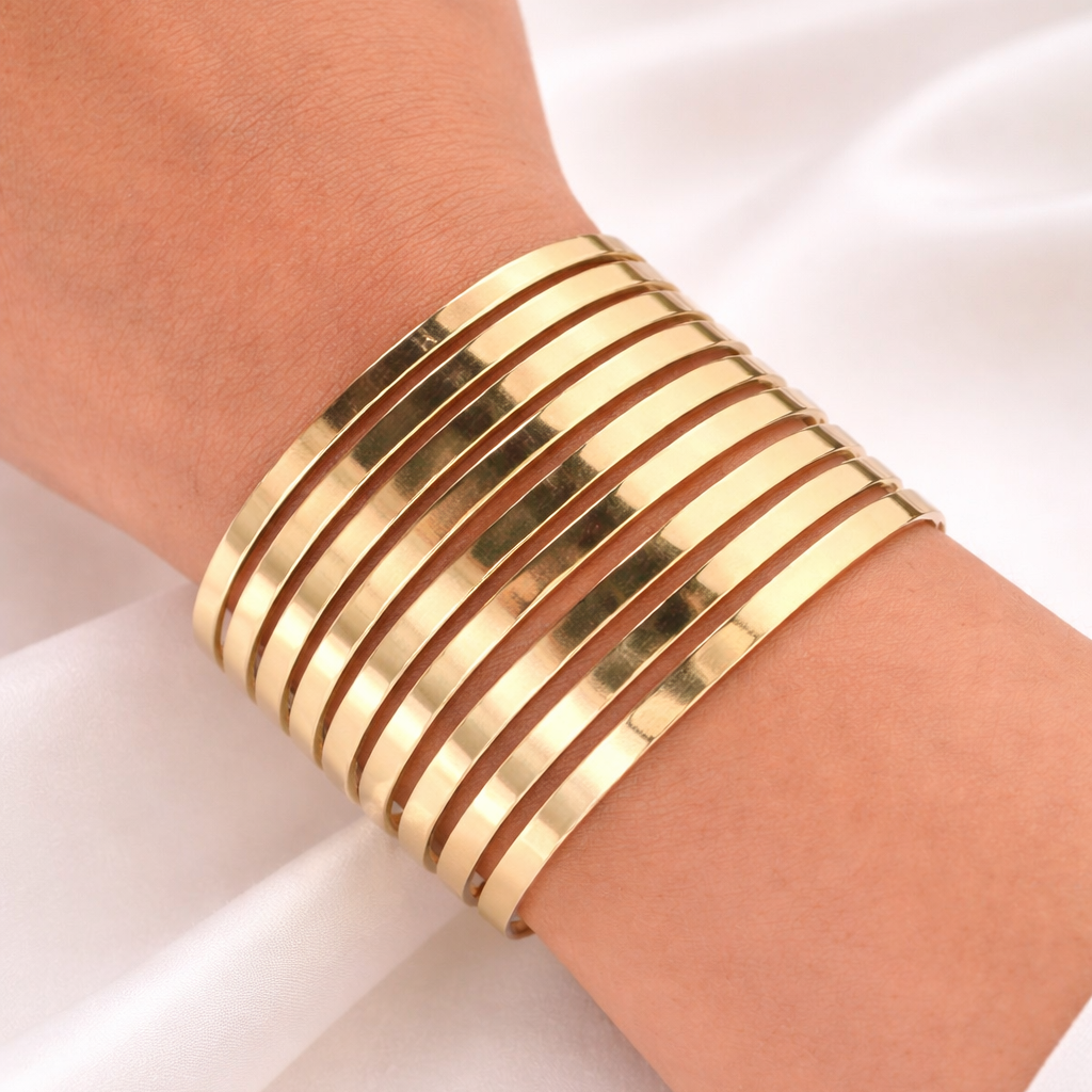 TFC Glowline Gold Plated Adjustable Cuff Bracelet