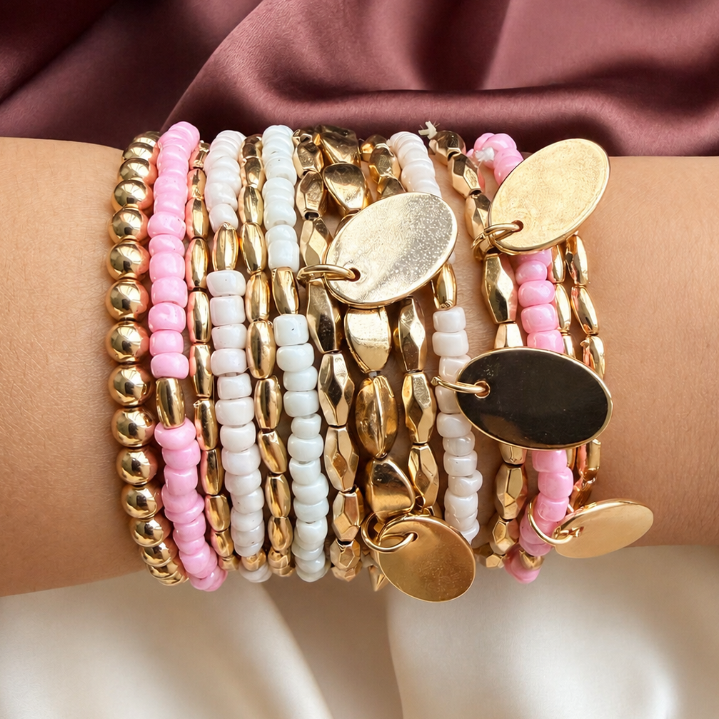 TFC Baby Pink Gold Plated Bracelet (set of 13)