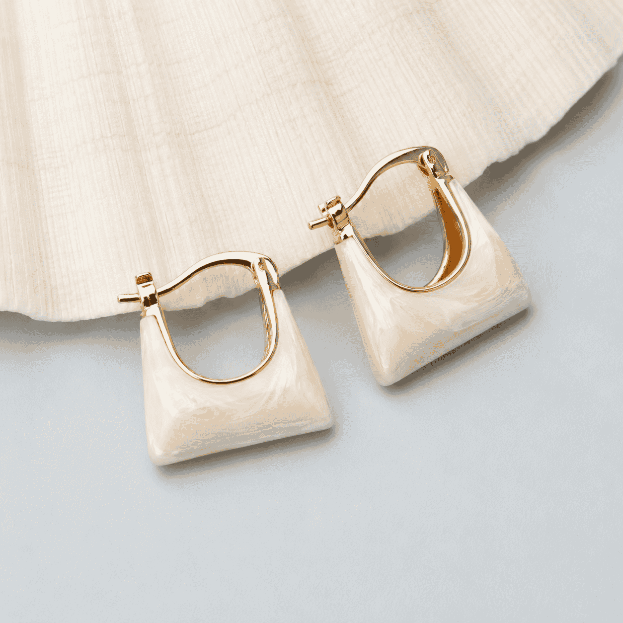 TFC Mini Purse Gold Plated Hoop Earrings