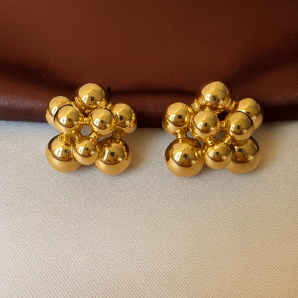 TFC Nova Flower Plated Stud Earrings