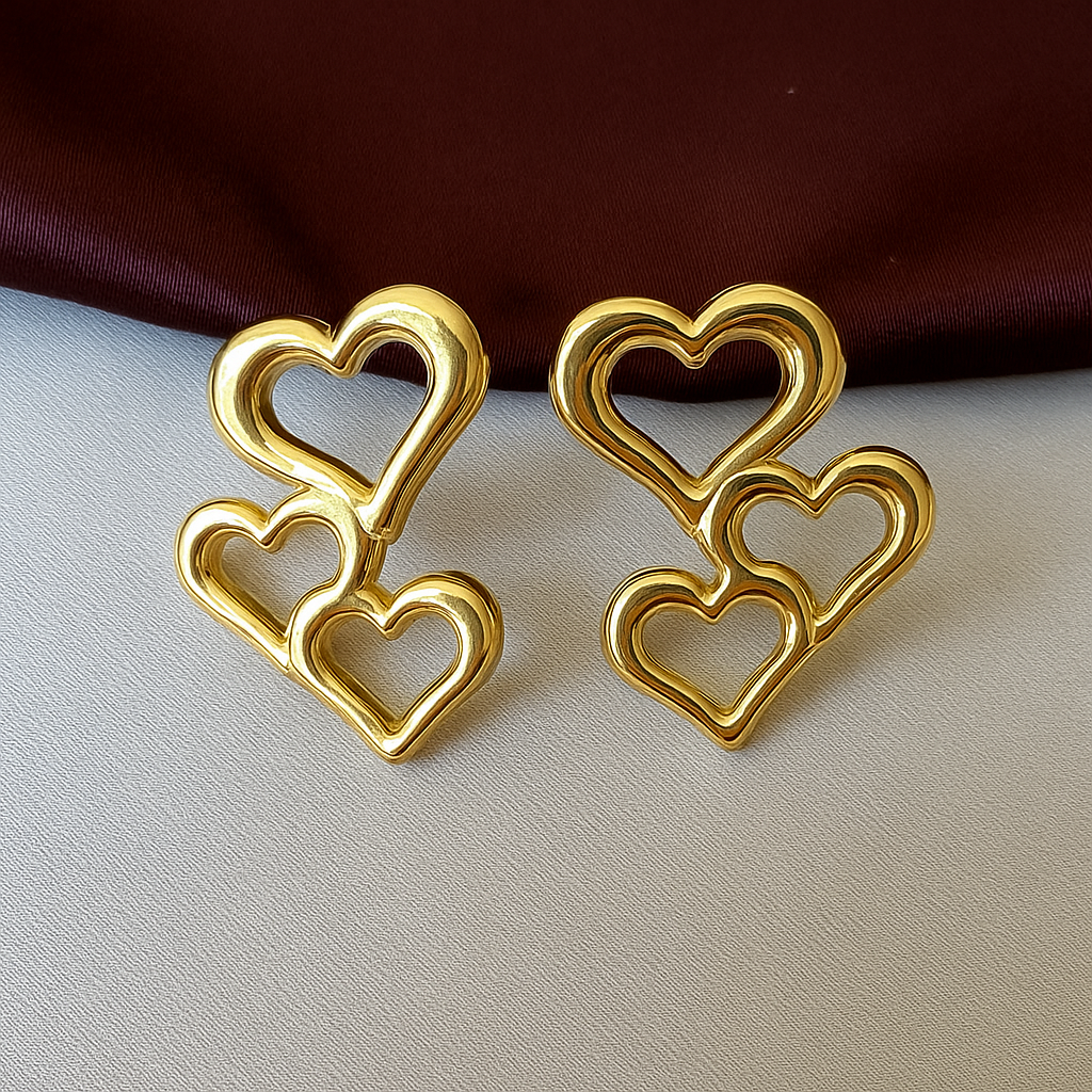 TFC Heartings Gold Plated Stud Earrings