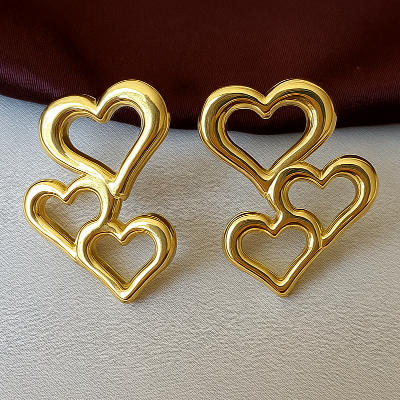 TFC Heartings Gold Plated Stud Earrings