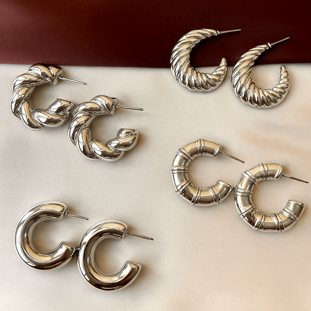 TFC Loopy Loops Silver Plated Earrings (Combo set )