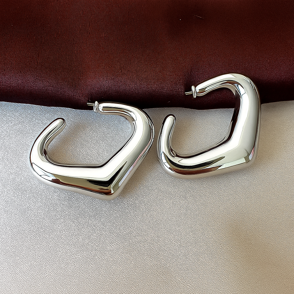 TFC Drop Shape Silver Plated Stud Earrings