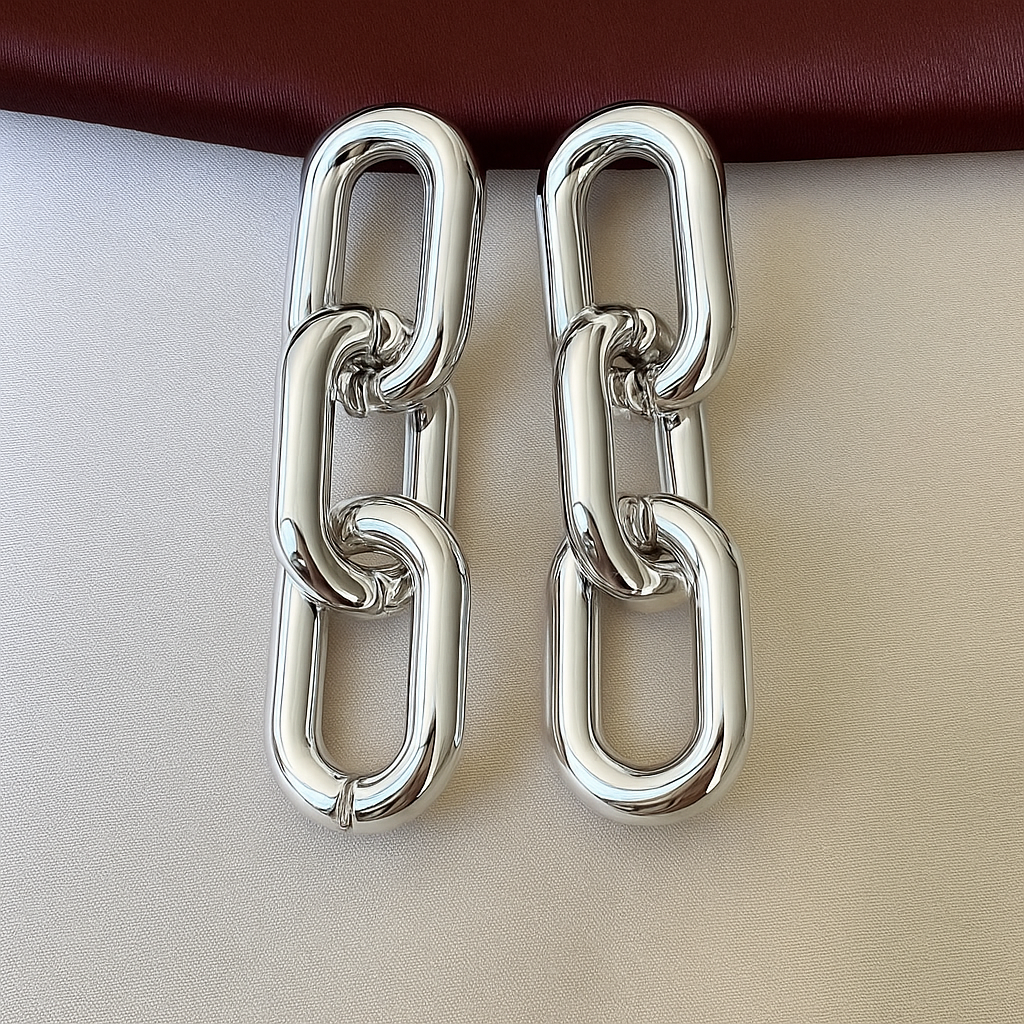 TFC Trio Loop Silver Plated Dangler Earrings